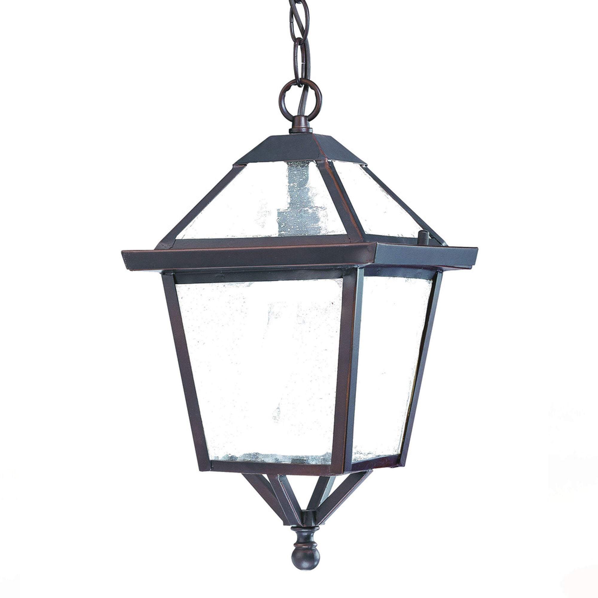 Shown in Architectural Bronze finish and Clear glass and Clear Seeded Glass Panes shade