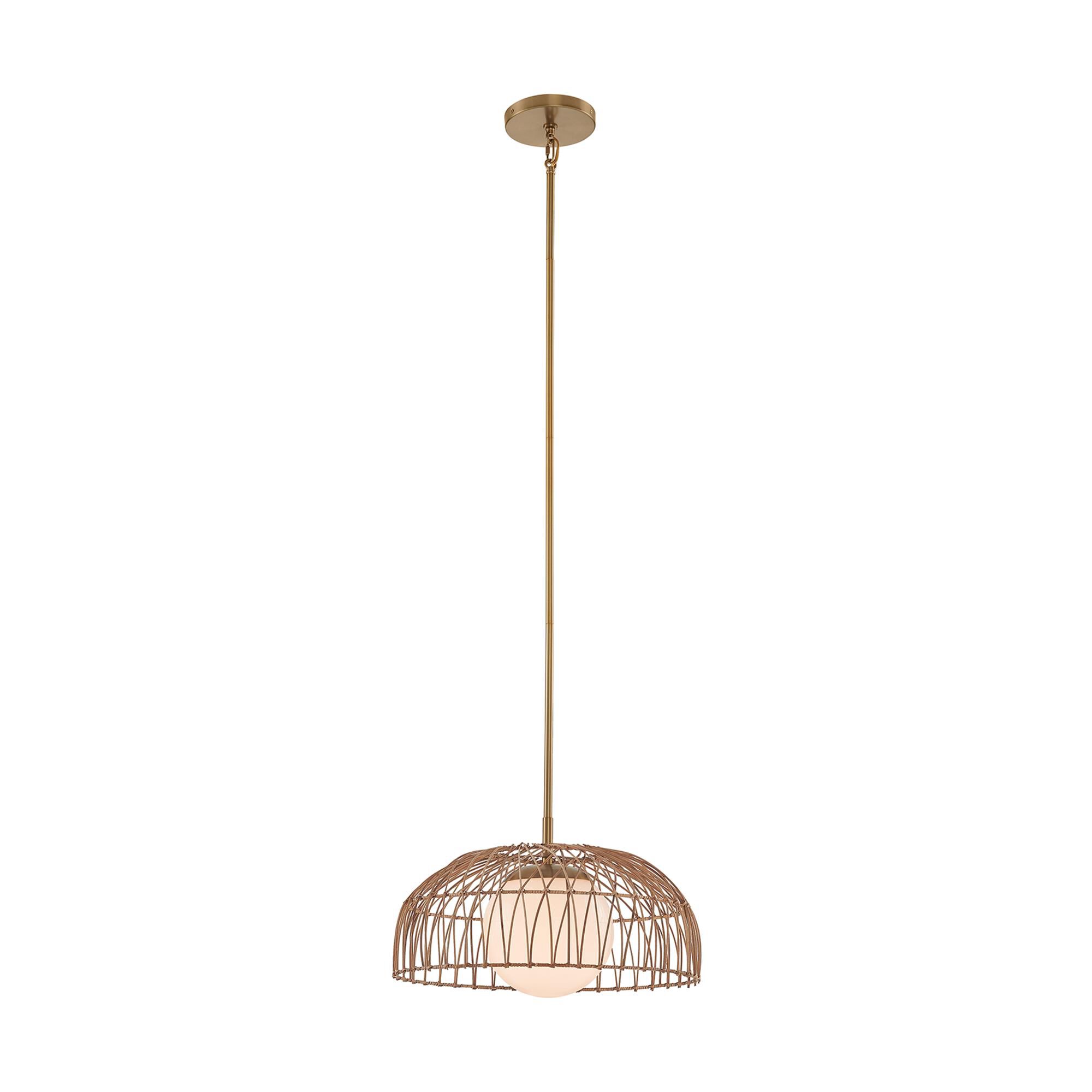 Shown in Natural Brass finish and White Etched glass