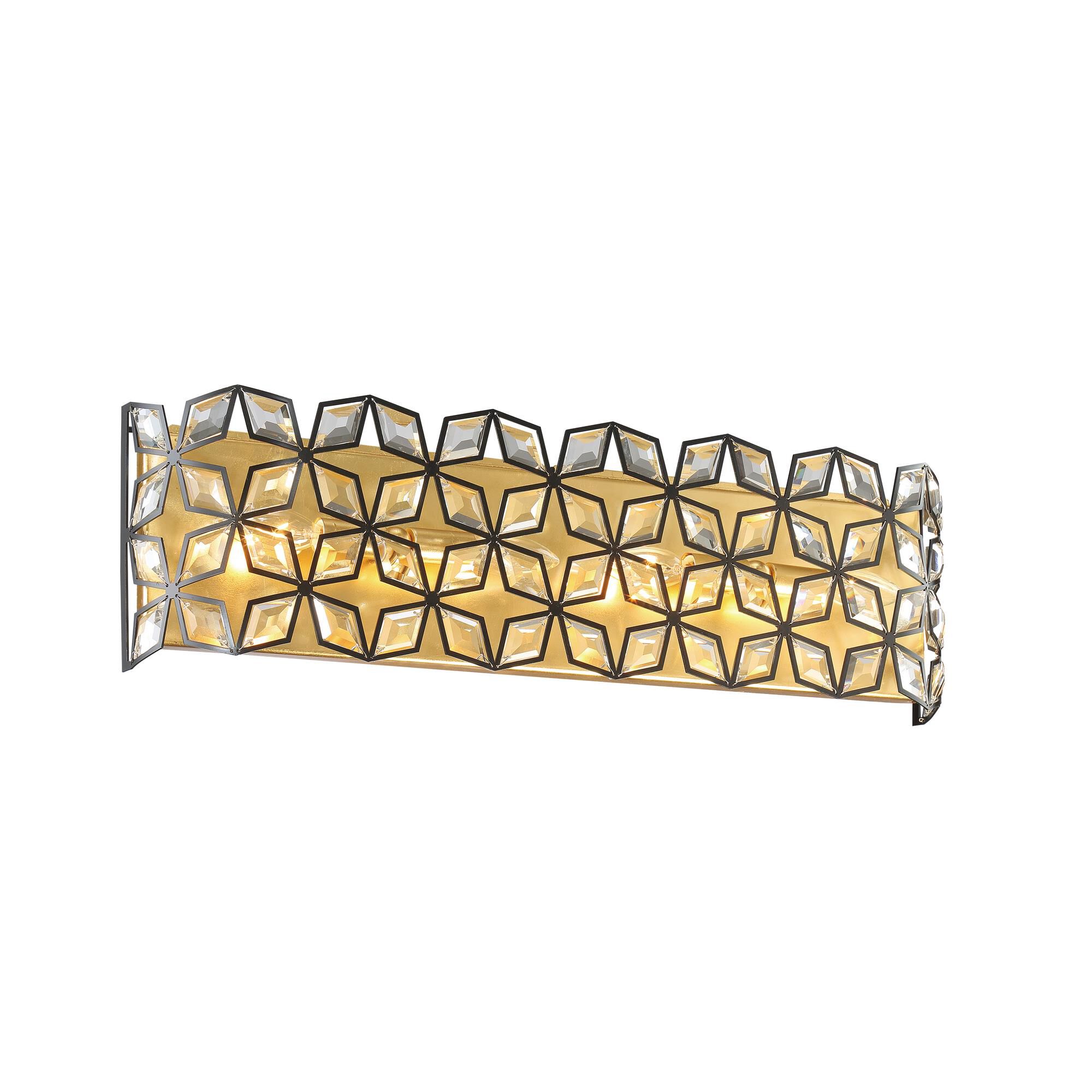 Shown in Sand Coal with Gold Leaf finish and Clear Crystal glass