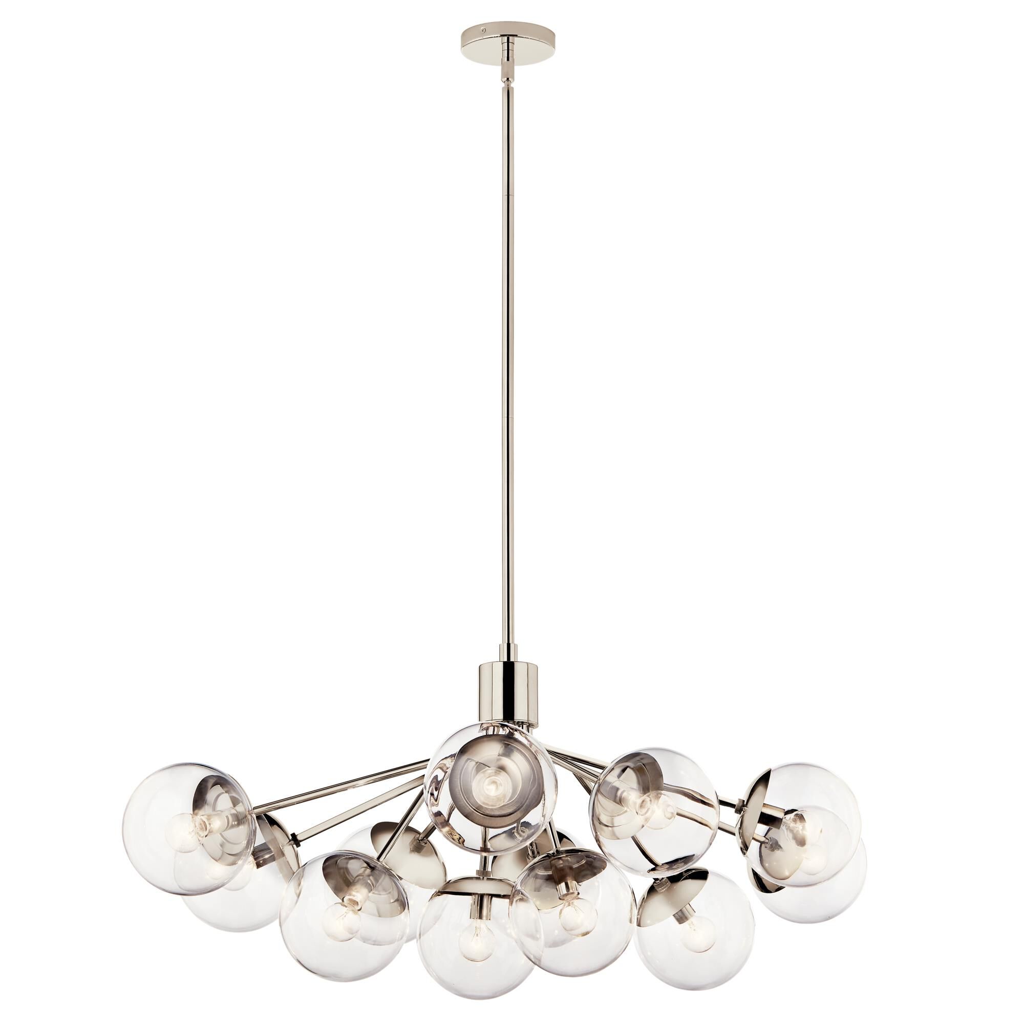 Shown in Polished Nickel finish and Clear glass