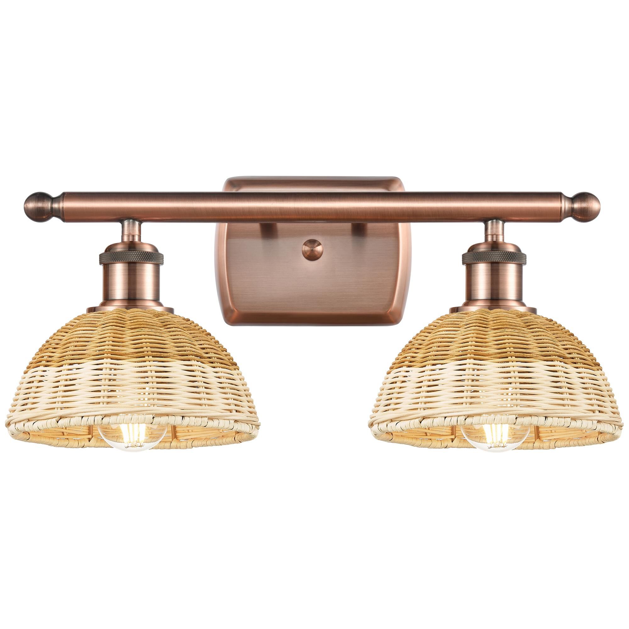 Shown in Antique Copper finish and Natural shade