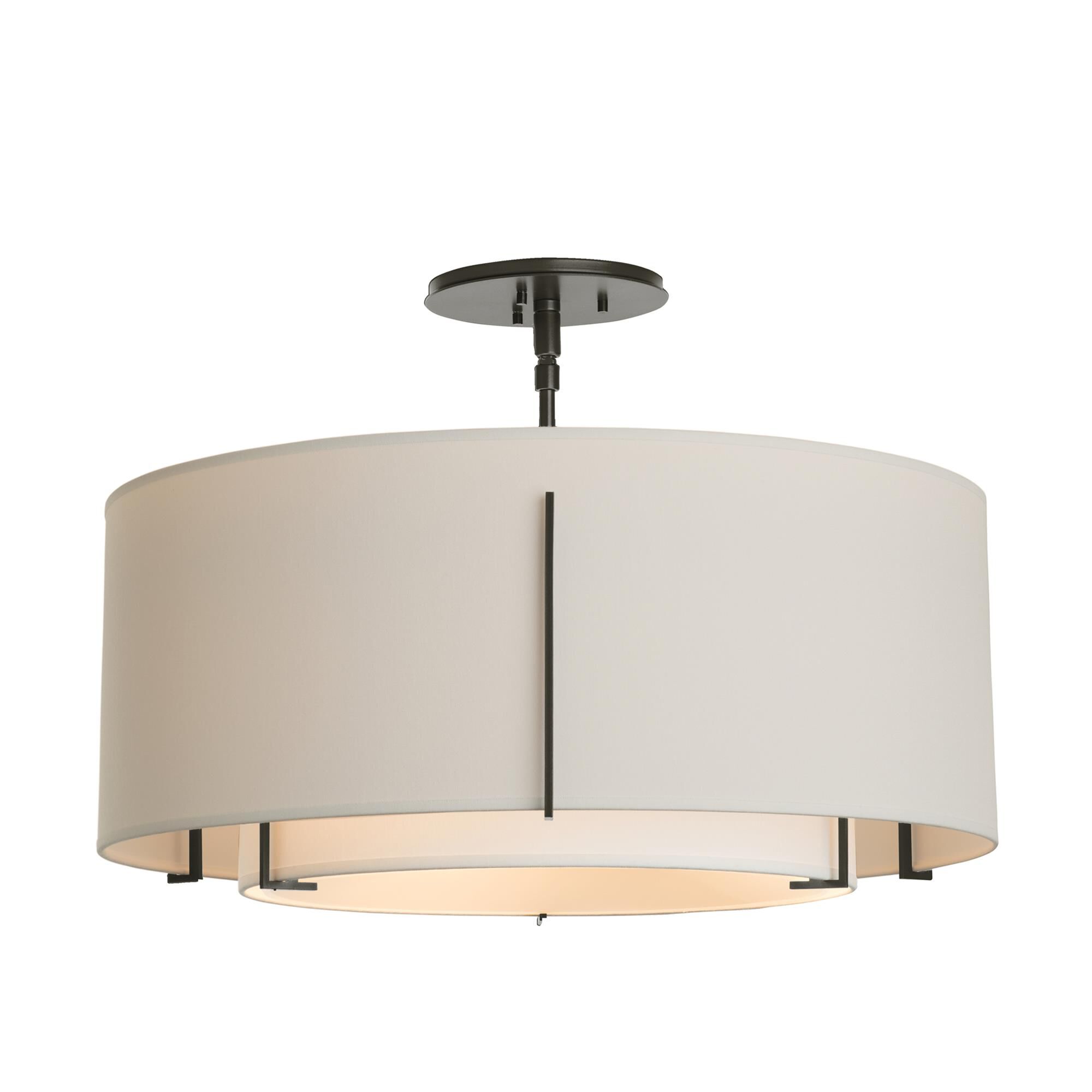 Shown in Oil Rubbed Bronze finish and Natural Anna Inner & Flax Outer shade