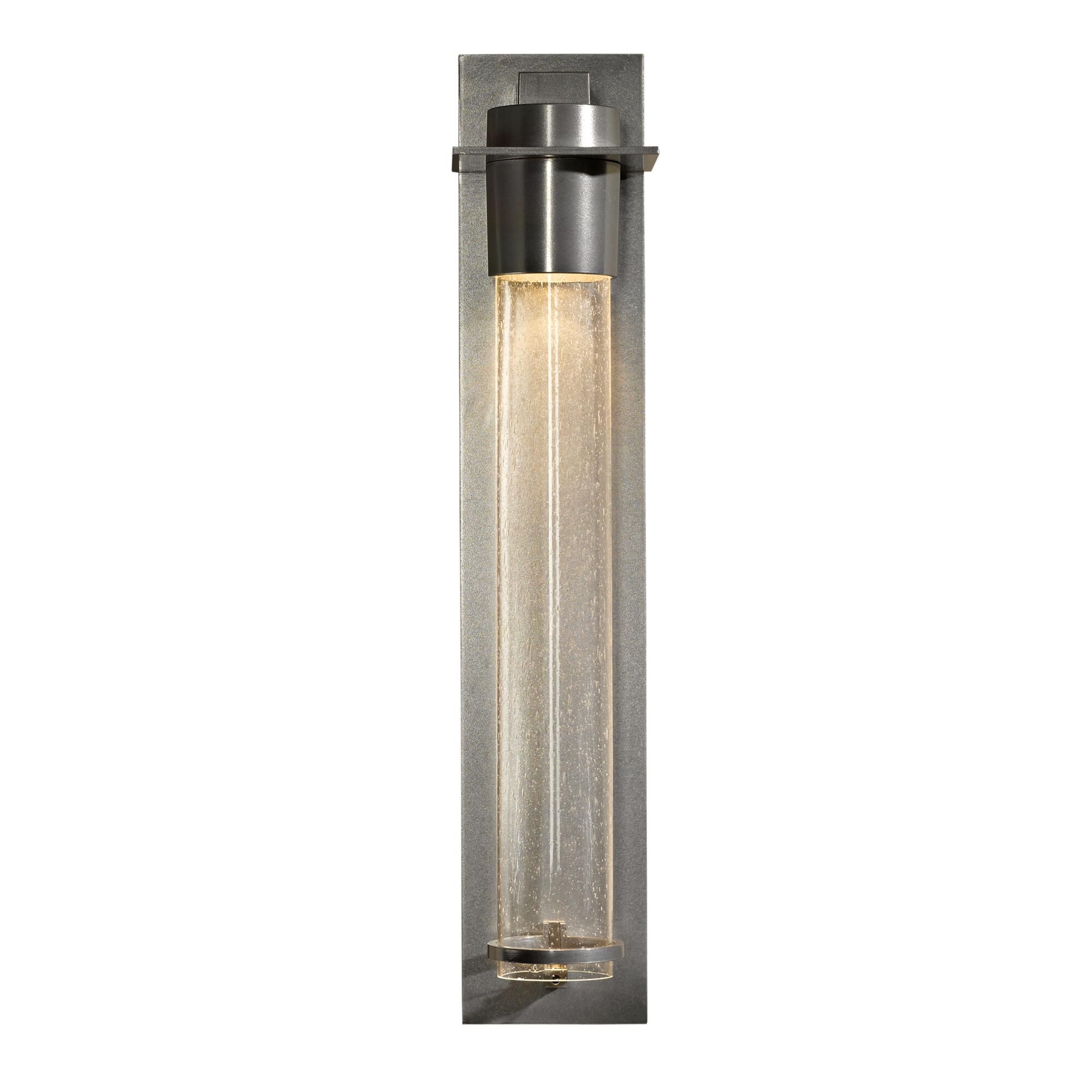 Shown in Sterling finish and Seeded Clear glass