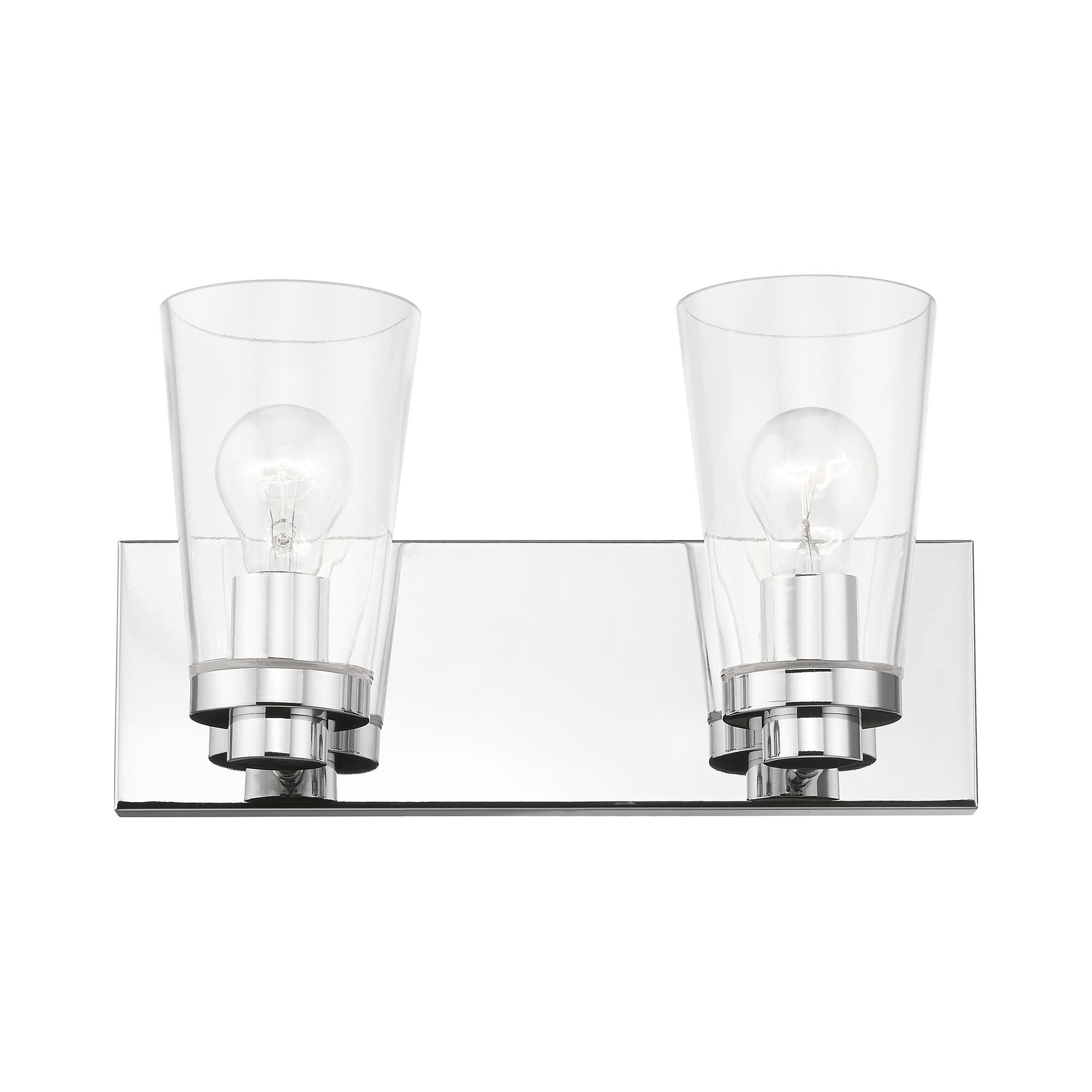 Shown in Polished Chrome finish and Clear glass