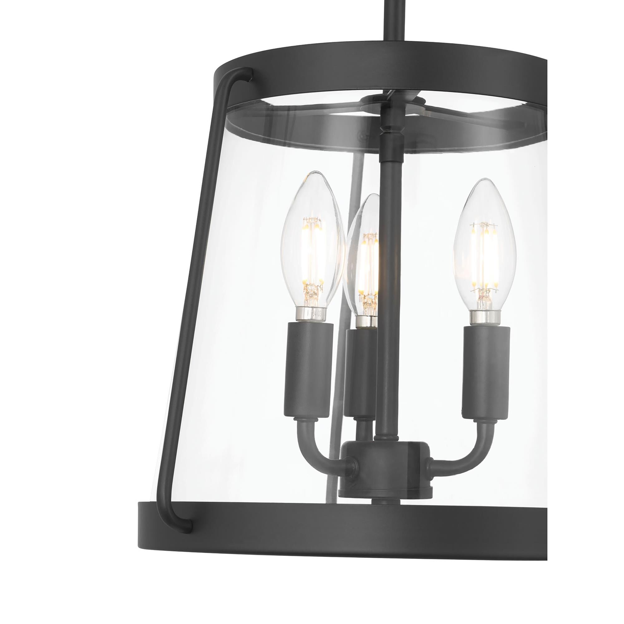 Shown in Matte Black finish and Clear glass