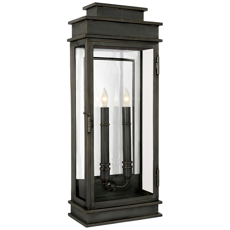 Chapman & Myers Linear Lantern 22 Inch Tall 2 Light Outdoor Wall Light by Visual Comfort Signature Collection