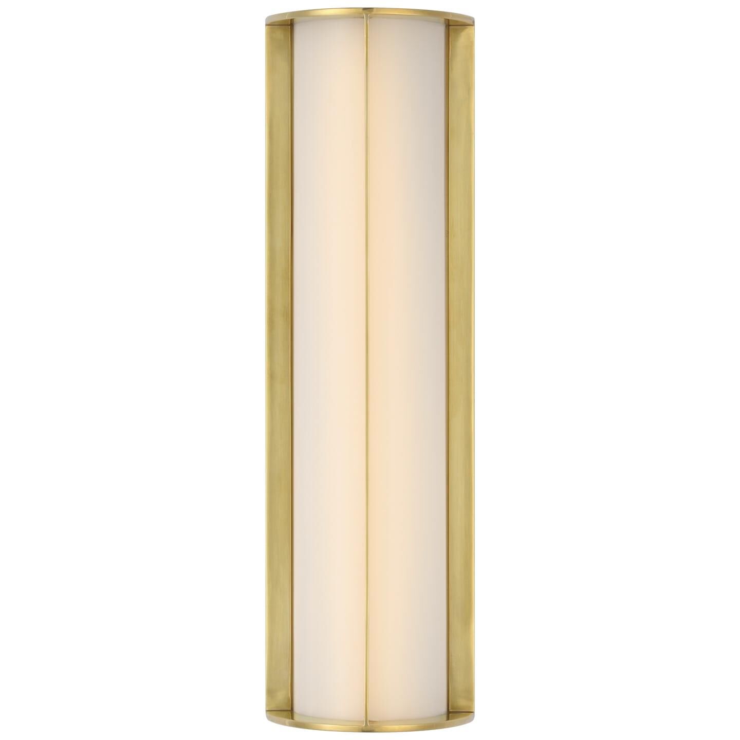 Shown in Soft brass finish and White glass  glass
