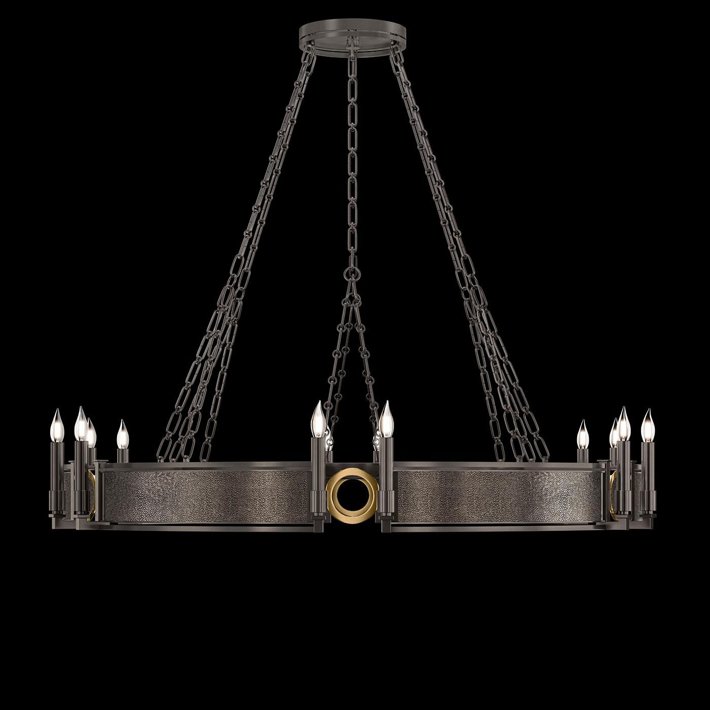 Shown in Midnight Steel and Brass  finish and Pebble accent