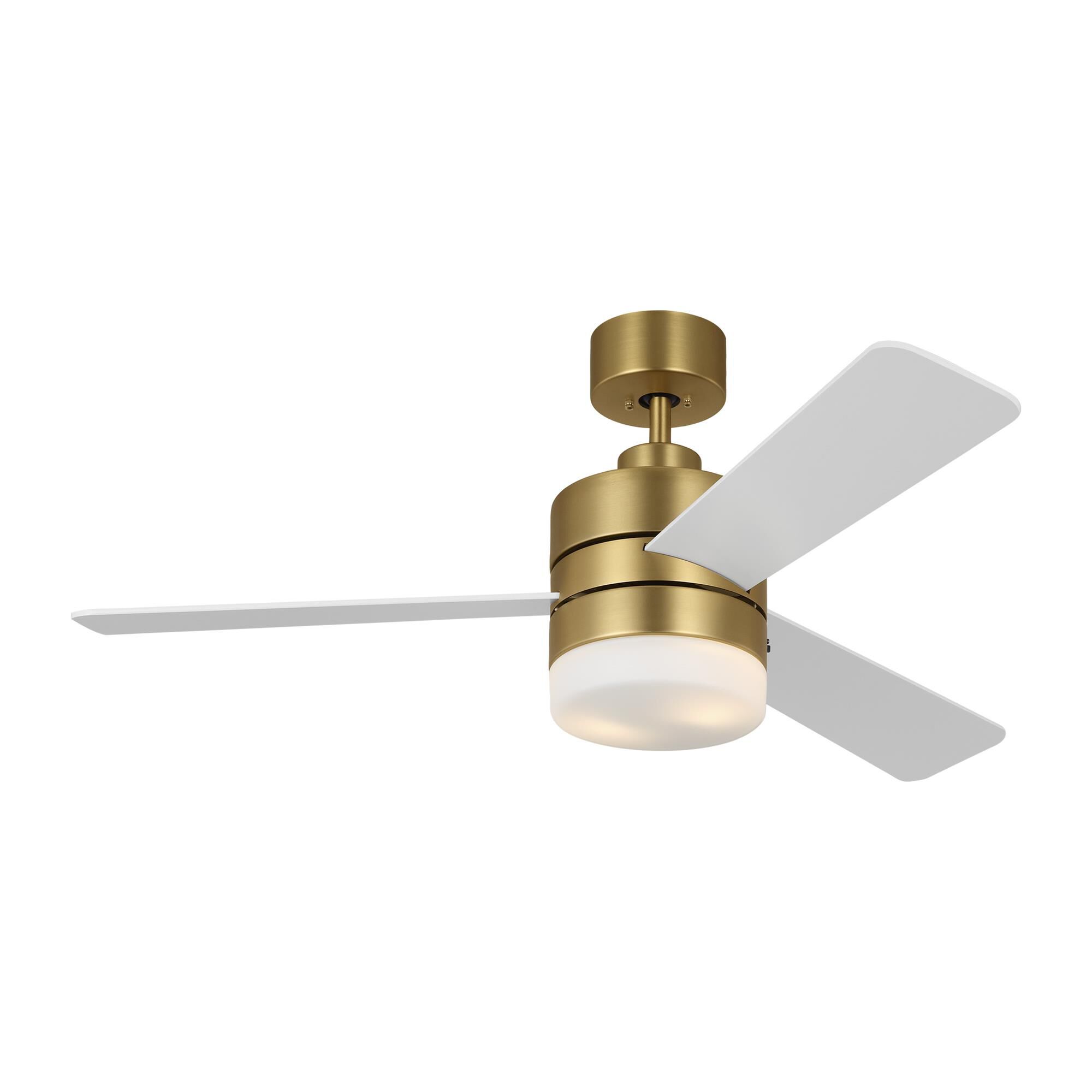 Shown in Burnished Brass finish and Matte Opal glass