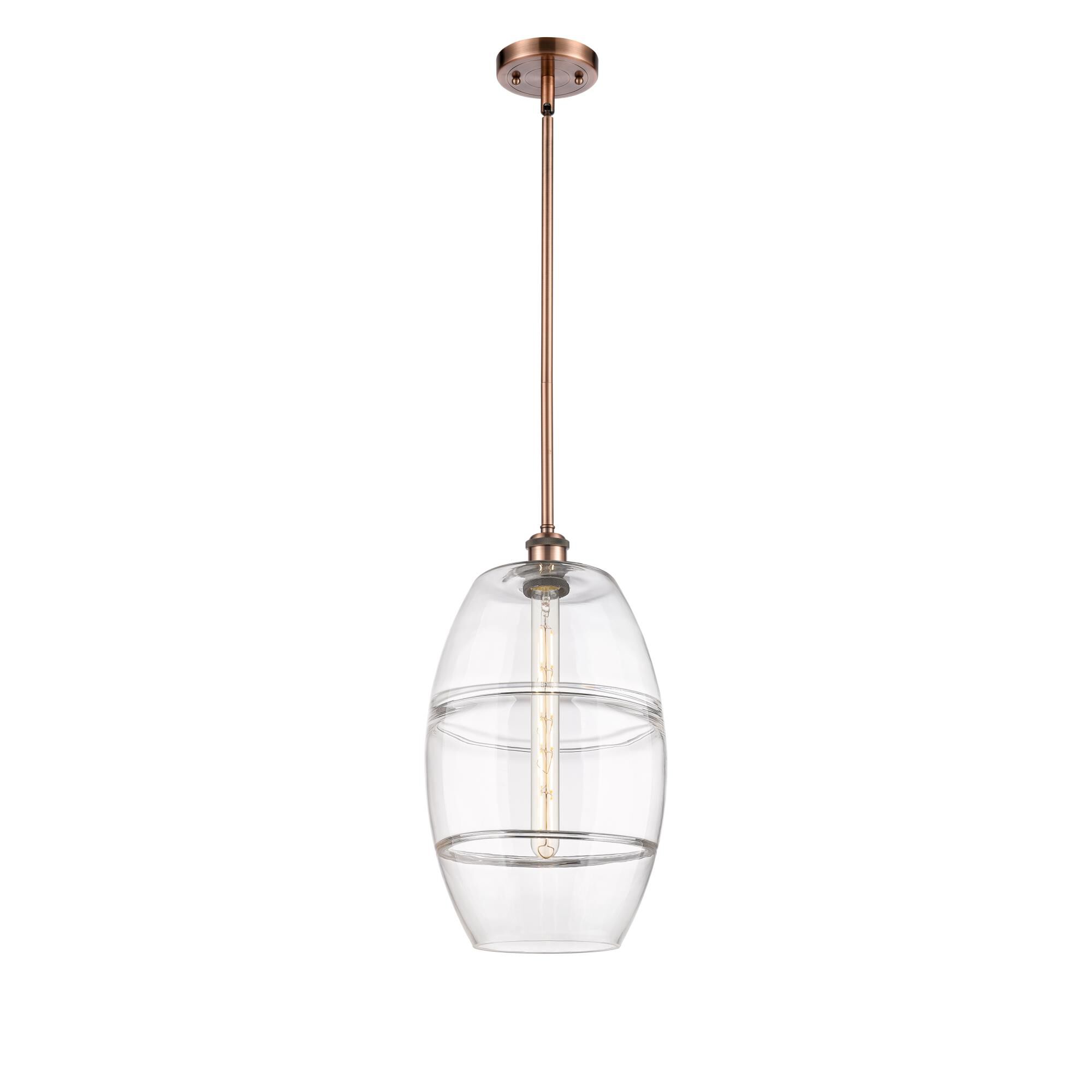 Shown in Antique Copper finish and Clear glass