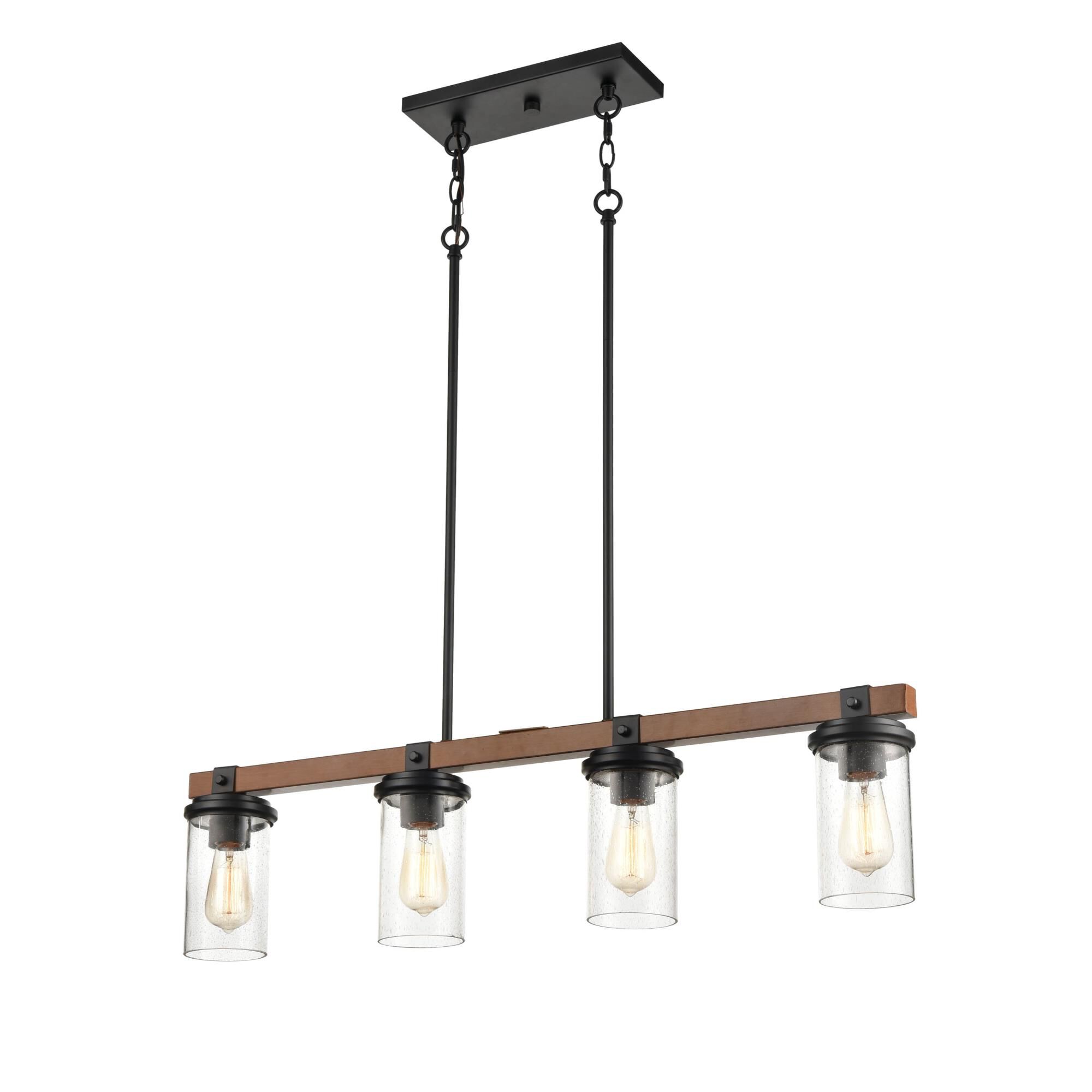 Shown in Matte Black - Wood Grain finish and Clear Seeded glass