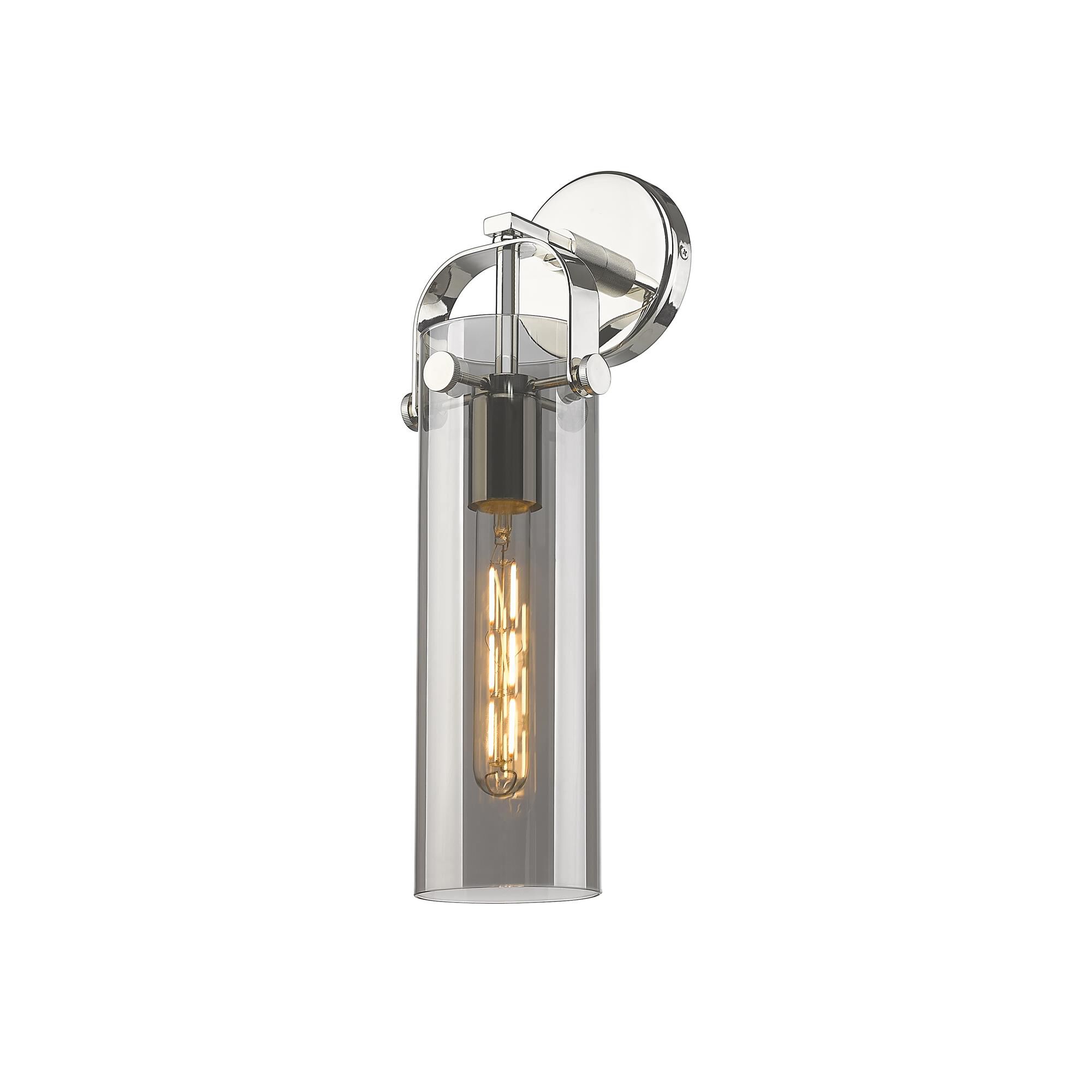 Shown in Polished Nickel finish and Plated Smoke glass
