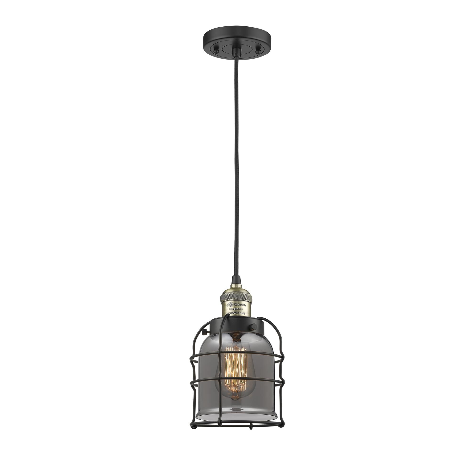 Shown in Black Antique Brass finish and Plated Smoke glass