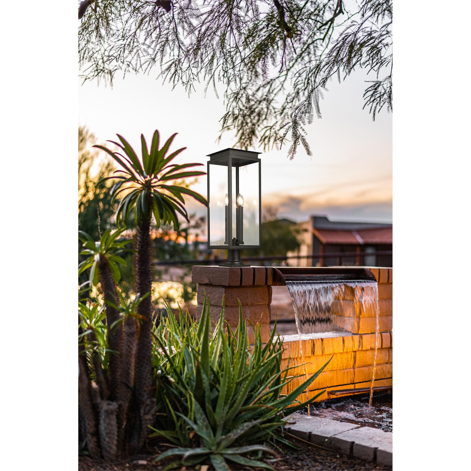 Shown in Black finish and Clear glass and Clear shade