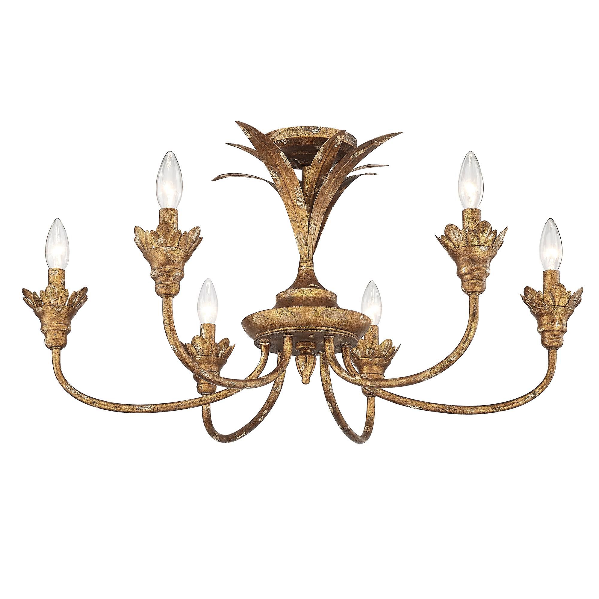 Lillianne 15 Inch Semi Flush Mount by Golden Lighting