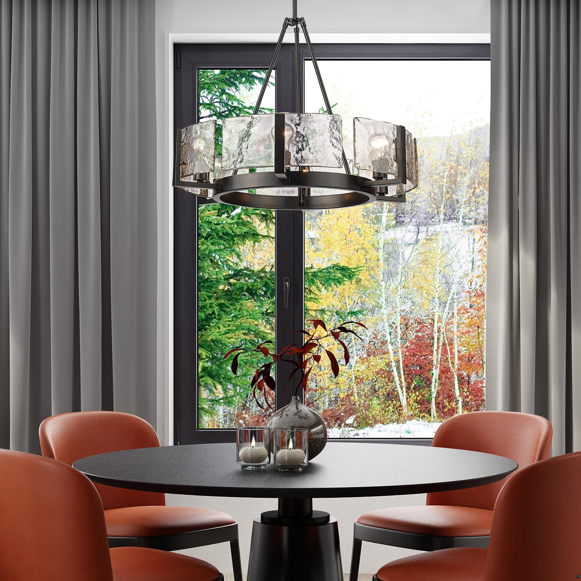 Shown in Matte Black finish and Hammered Water glass