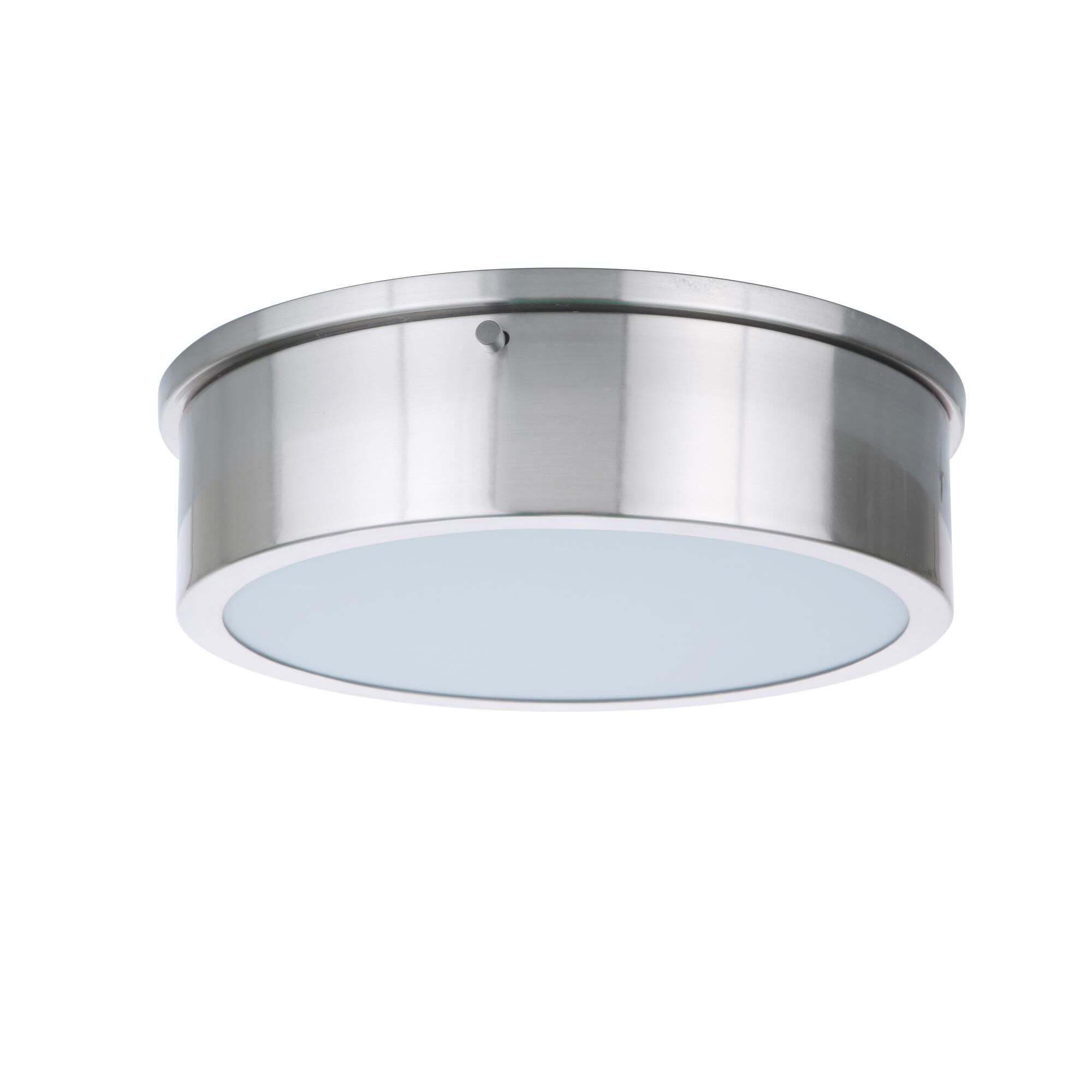 Shown in Brushed Polished Nickel finish and White glass and Acrylic shade
