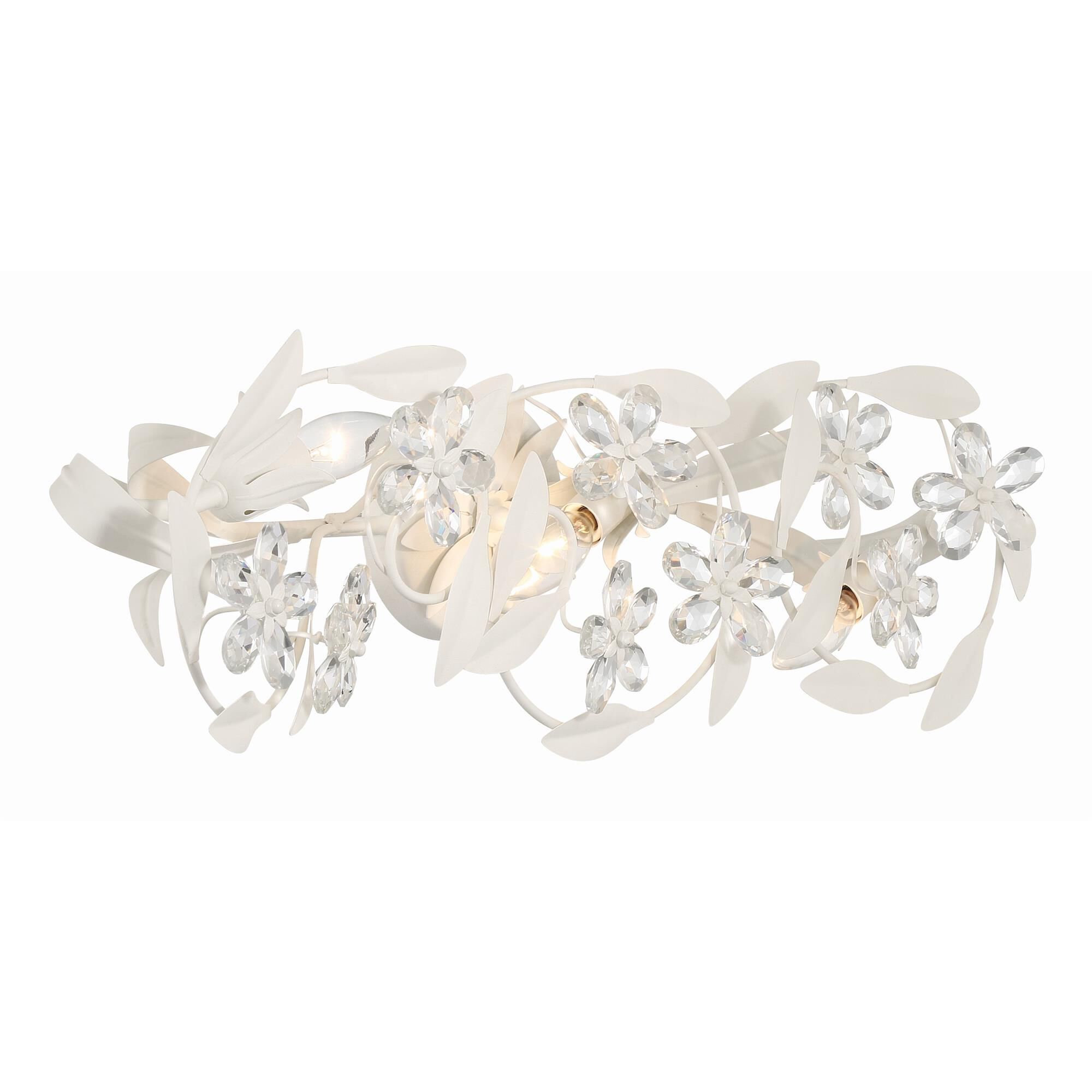 Shown in Matte White finish and Hand Cut crystal