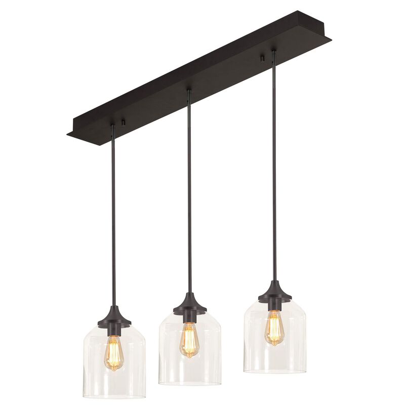 William 36 Inch 36 Inch 3 Light Dimmable 60 Watt Linear Suspension Lights by AFX Lighting