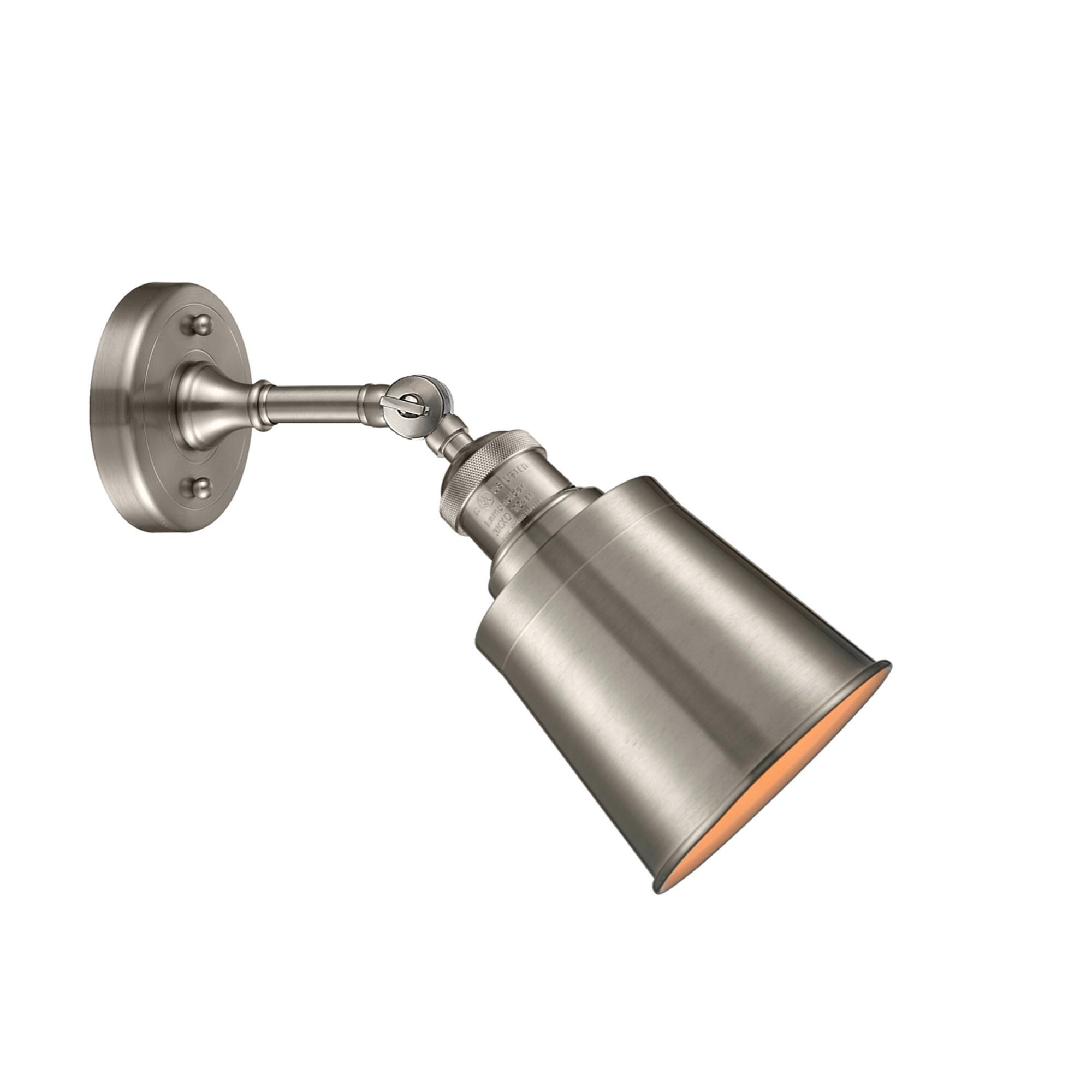 Shown in Brushed Satin Nickel finish and Brushed Satin Nickel glass and Brushed Satin Nickel shade and No Accent accent