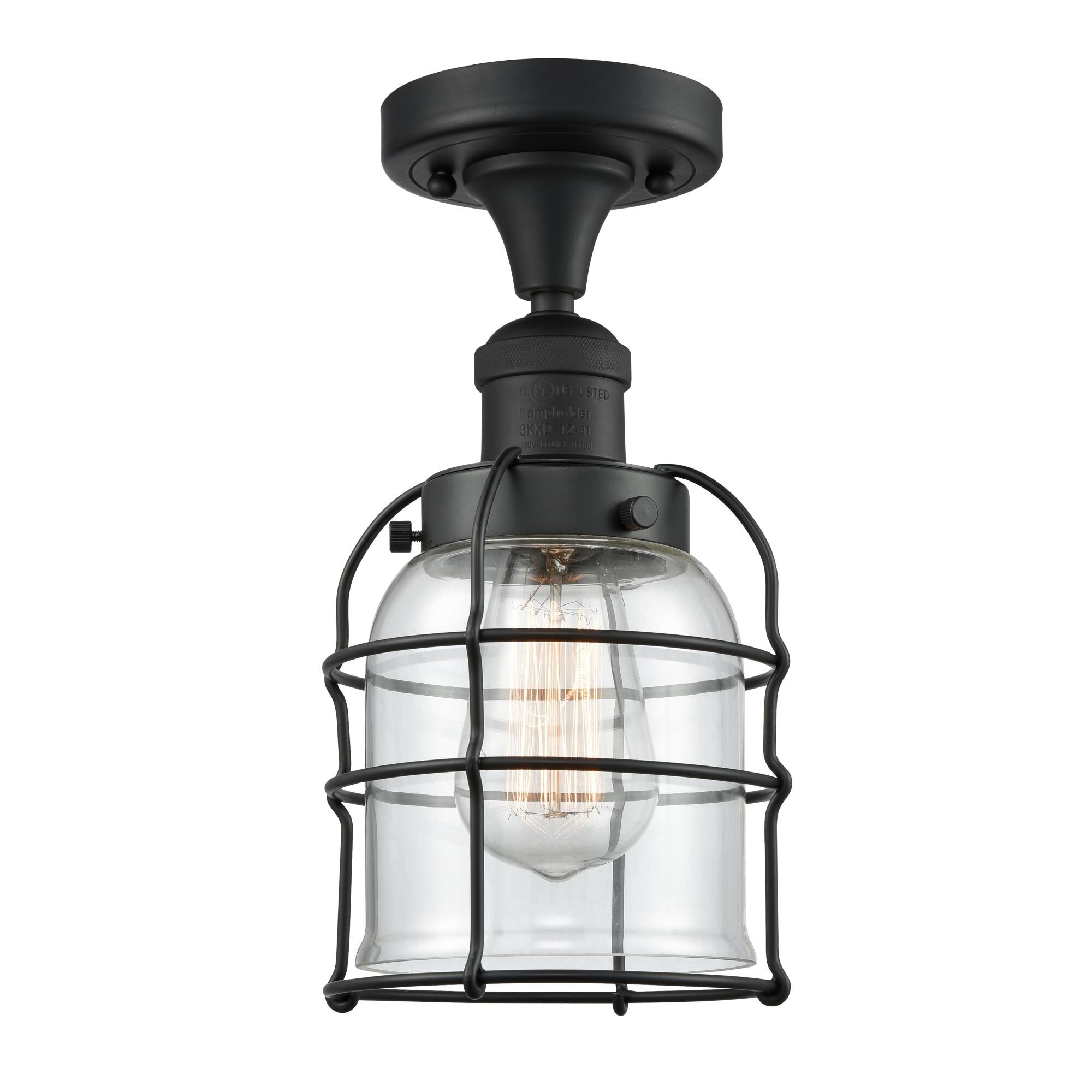 Bruno Marashlian Bell Cage 5 Inch 1 Light Semi Flush Mount by Innovations Lighting