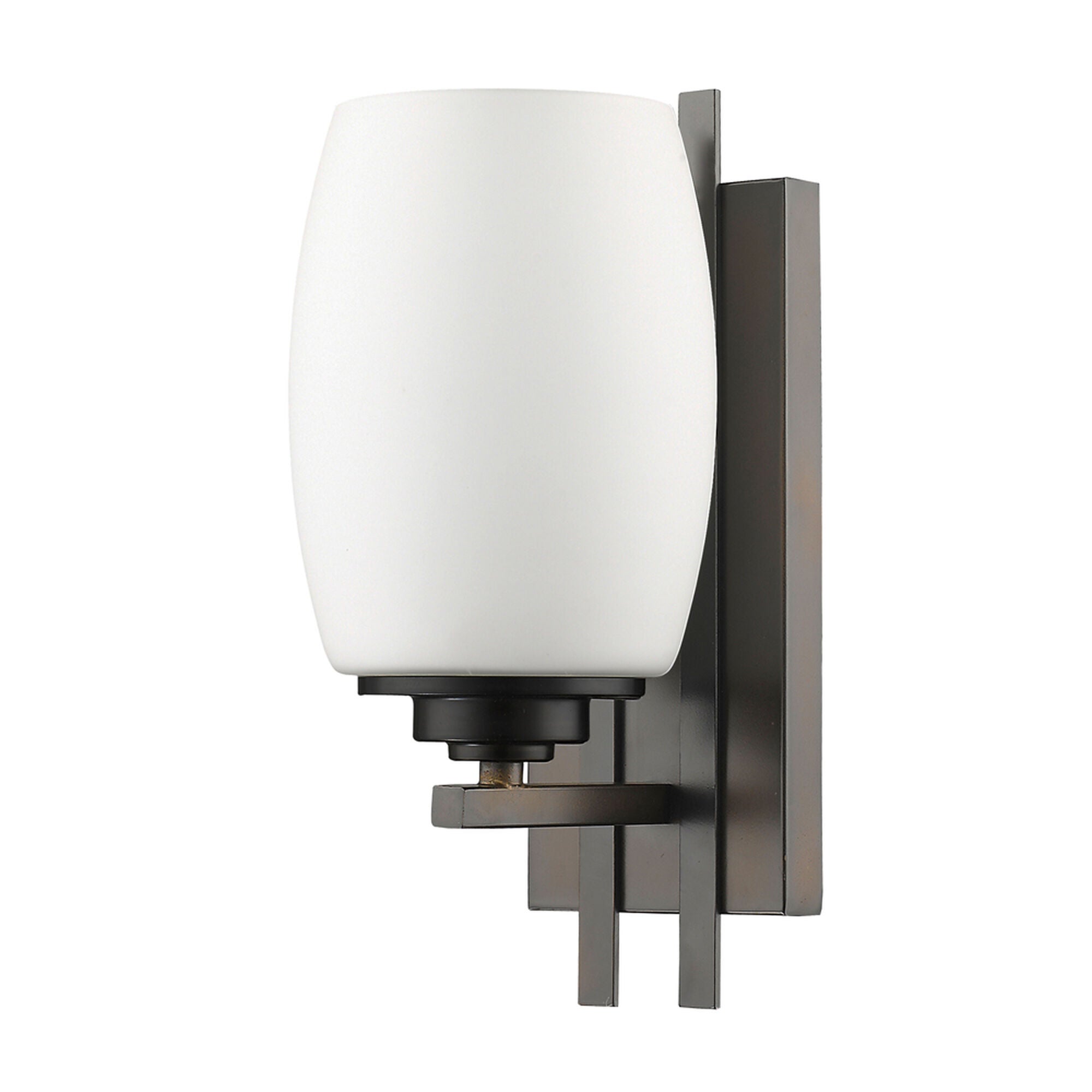 Shown in Oil Rubbed Bronze finish and White glass and White Frosted Cylindrical Glass s shade