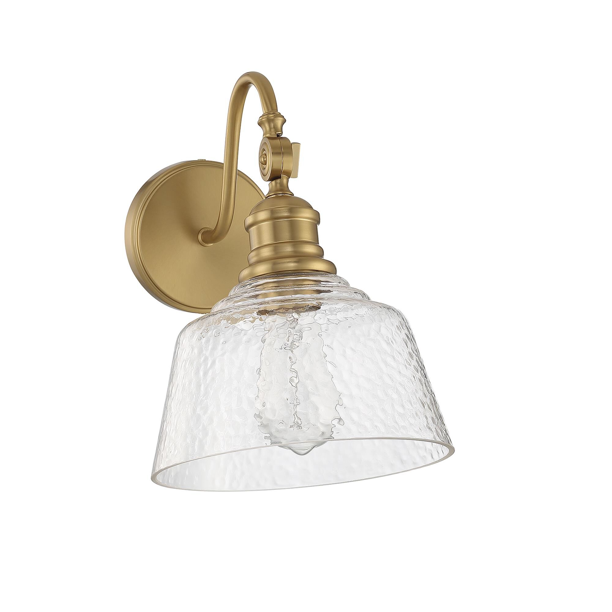 Shown in Natural Brass finish and Vintage glass