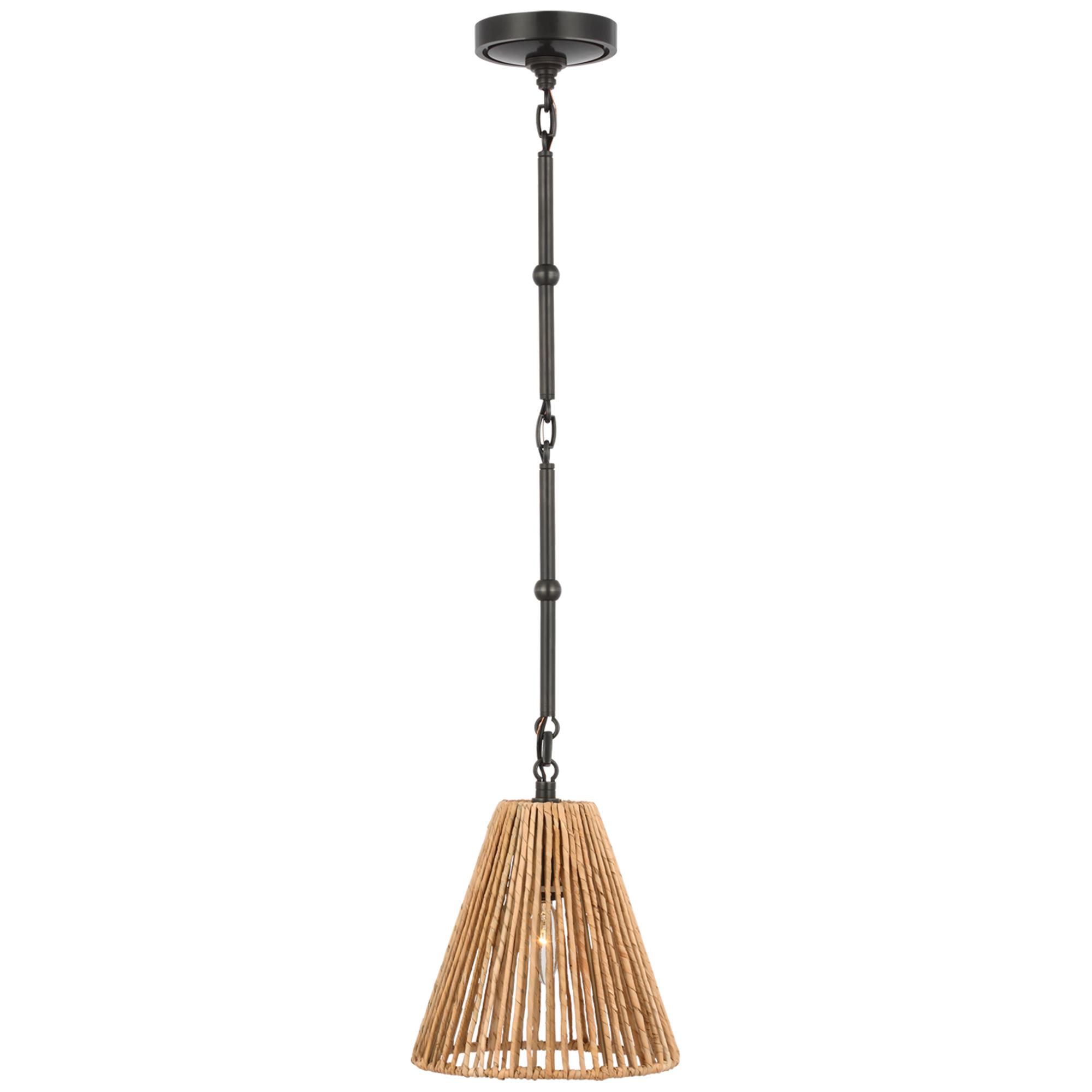 Shown in Bronze finish and Natural Abaca shade