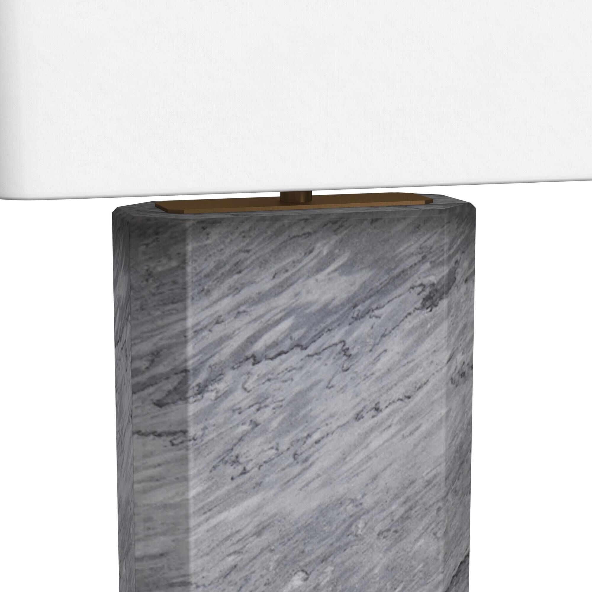 Shown in Grey Marble finish and White shade