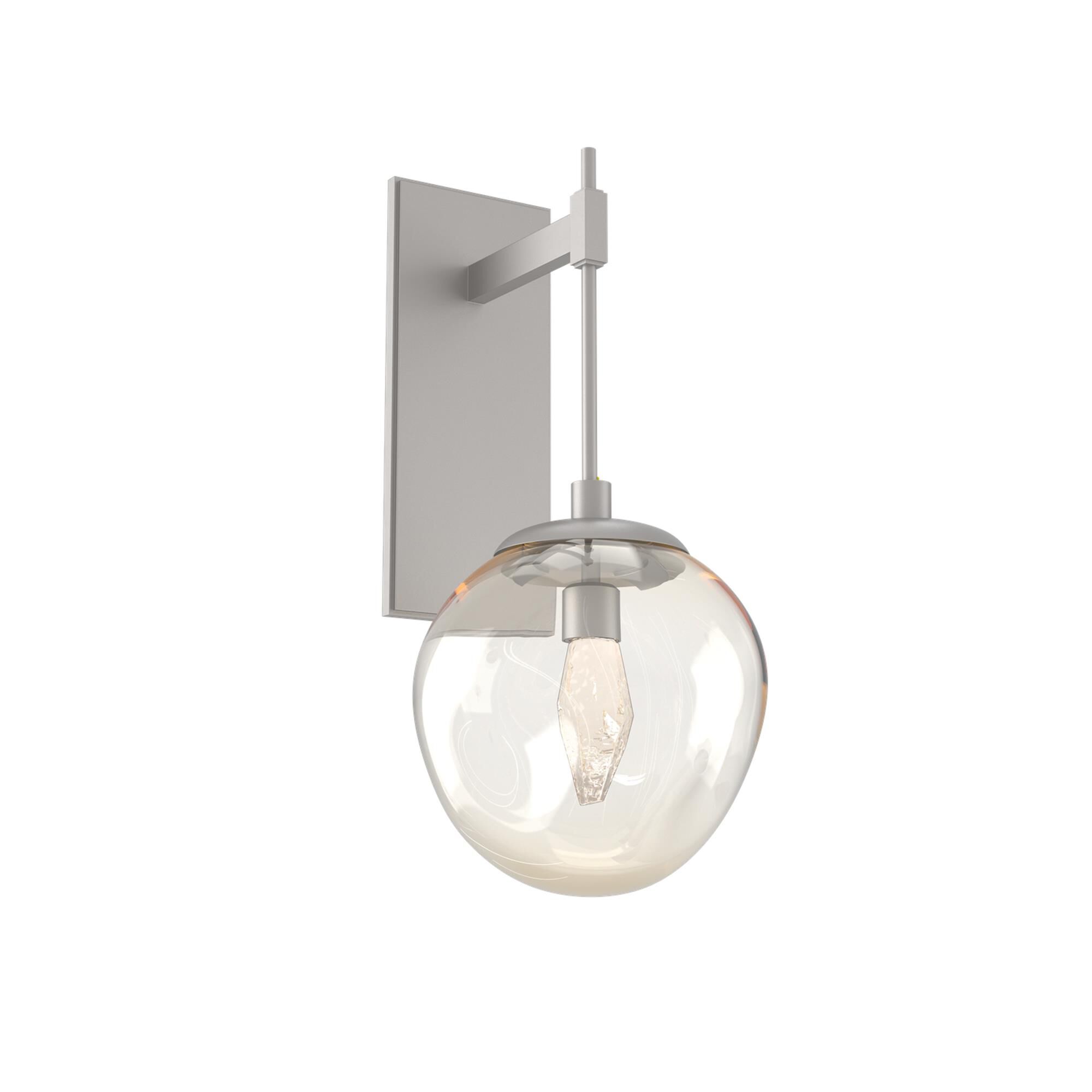 Shown in Metallic Beige Silver finish and Amber Geo glass