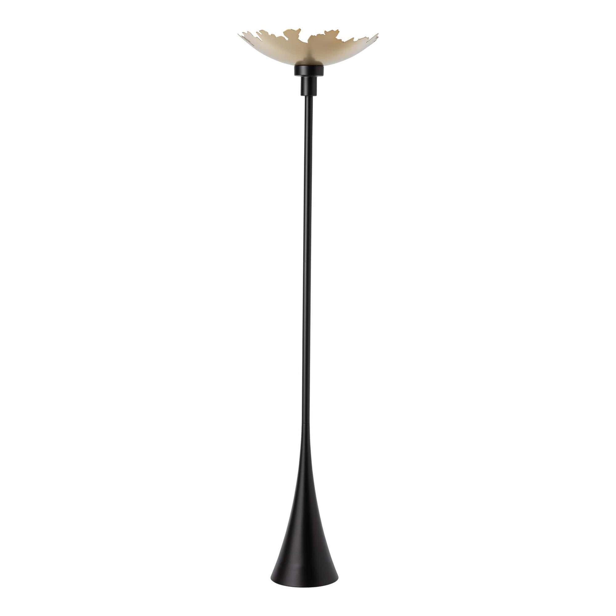Shown in Black finish and Modern Brass shade