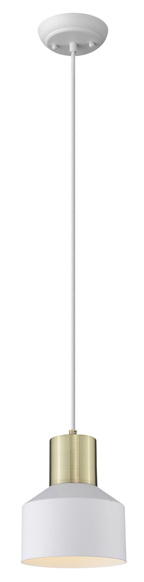 Shown in White finish and White glass and White Metal Drum shade