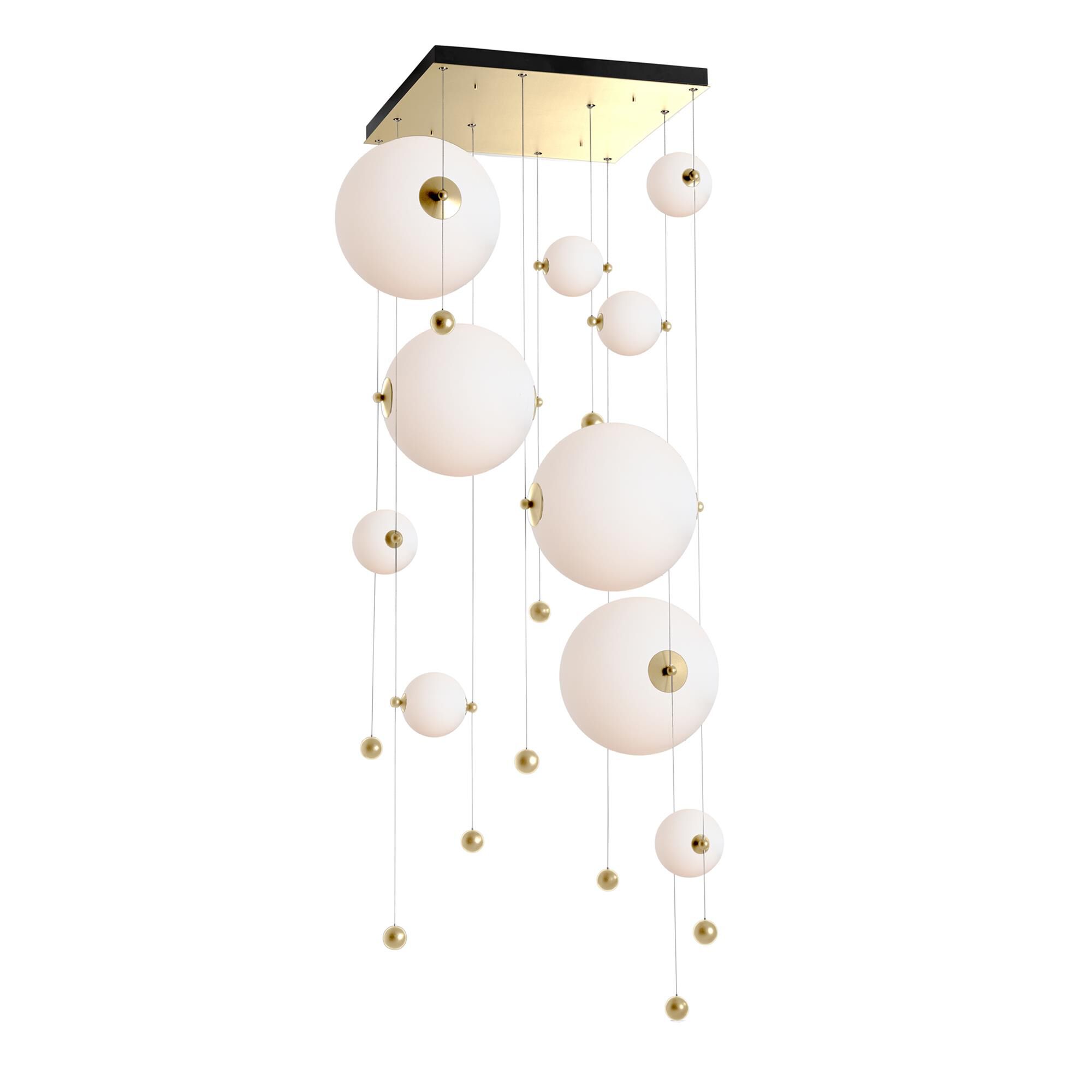 Shown in Modern Brass finish and Abacus Opal (Gg) glass