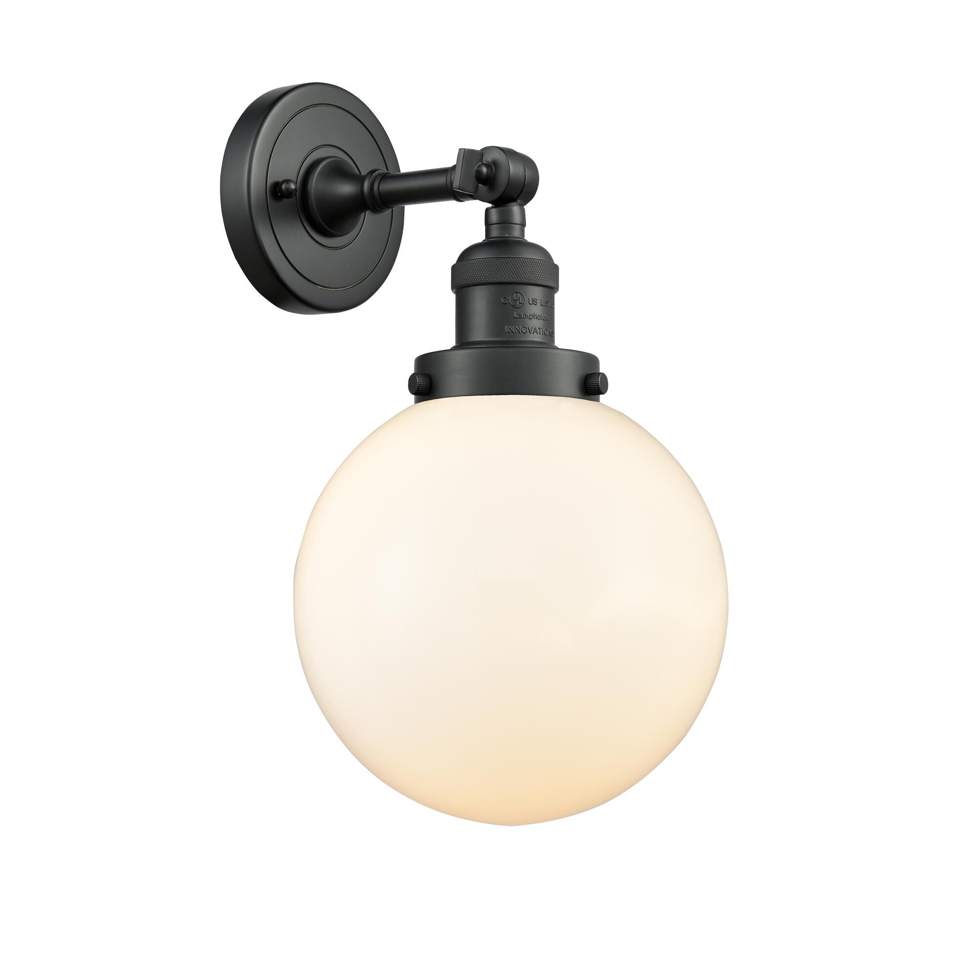 Shown in Matte Black finish and Matte White Cased glass and No Accent accent