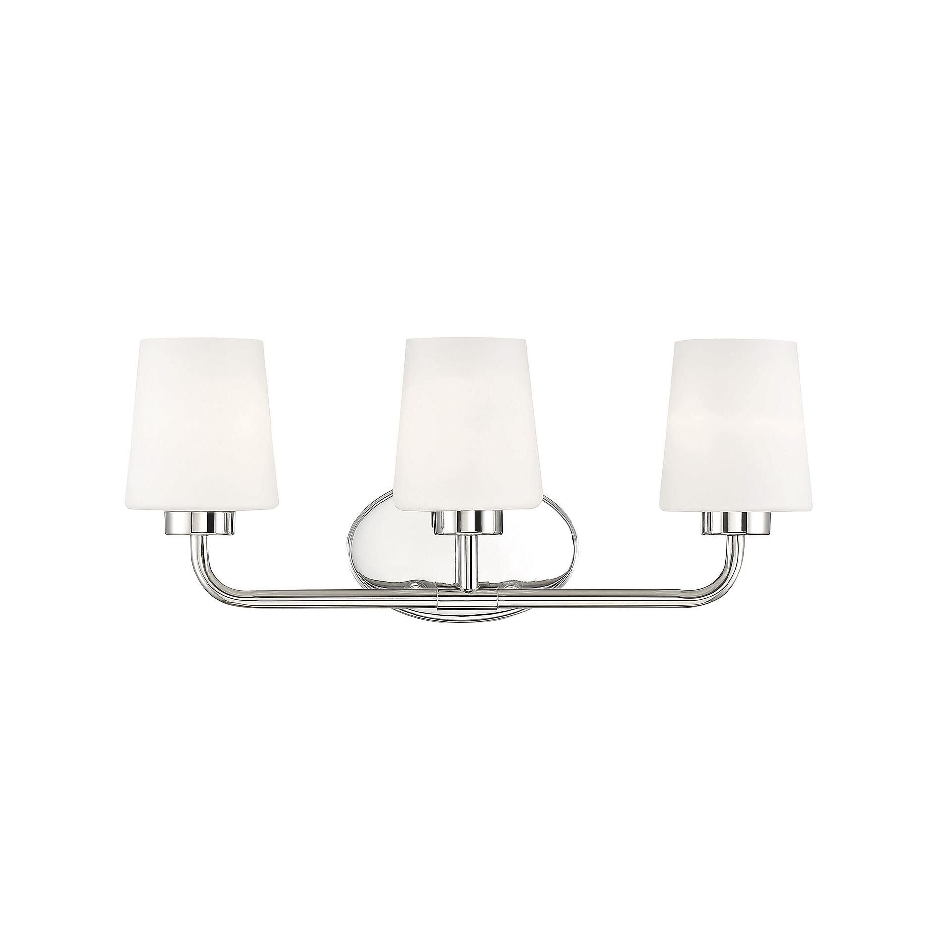 Shown in Polished Nickel finish and White; Frosted glass