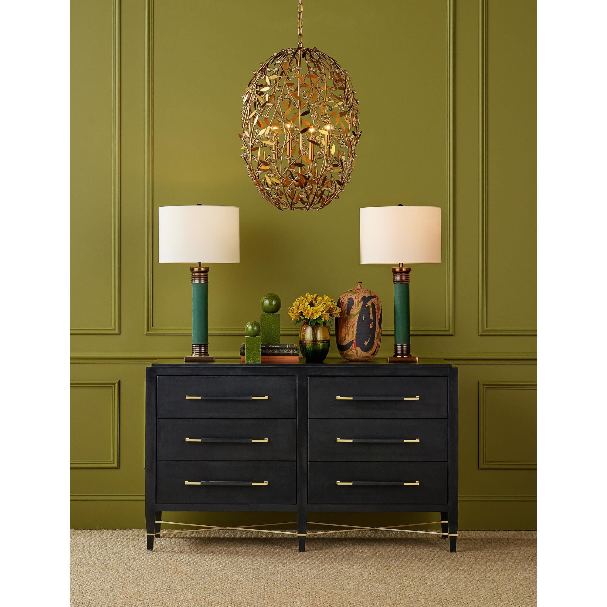 Shown in Clear, Contemporary Gold Leaf and Contemporary Gold finish