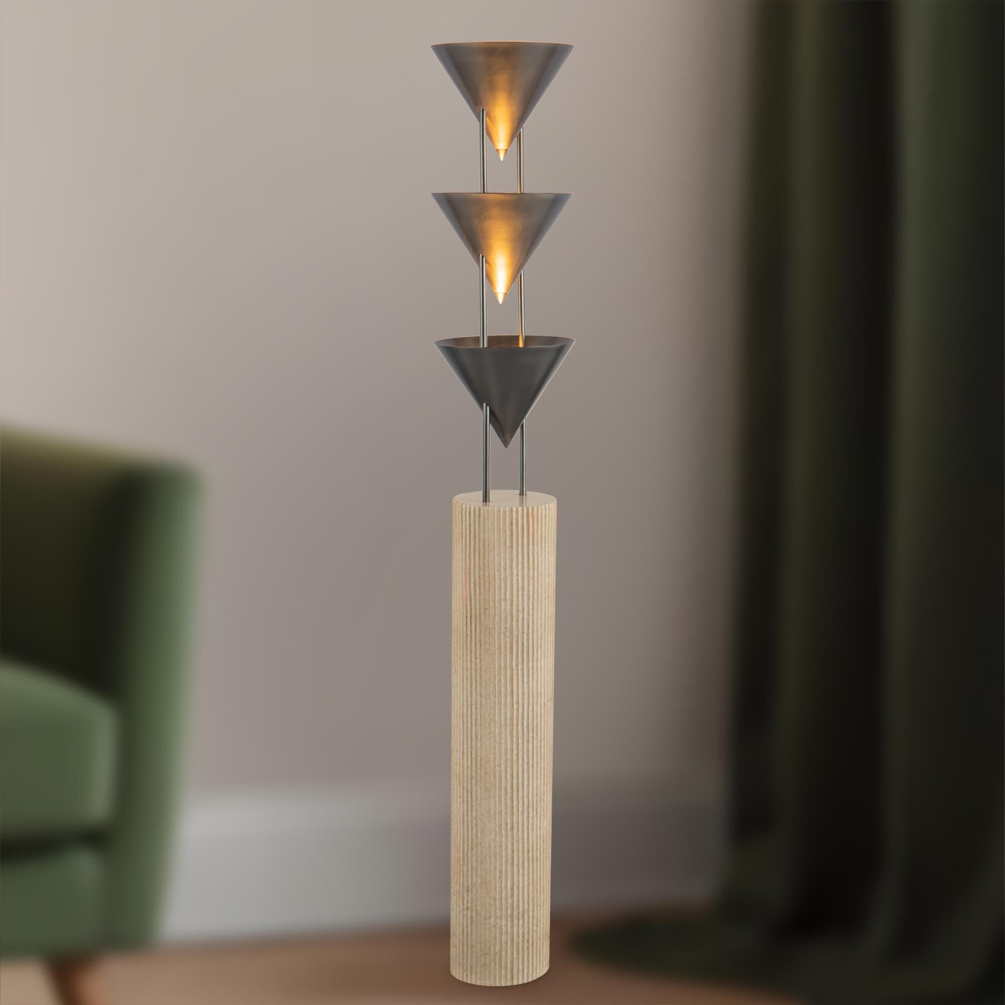 Shown in Aged Steel finish and Steel shade