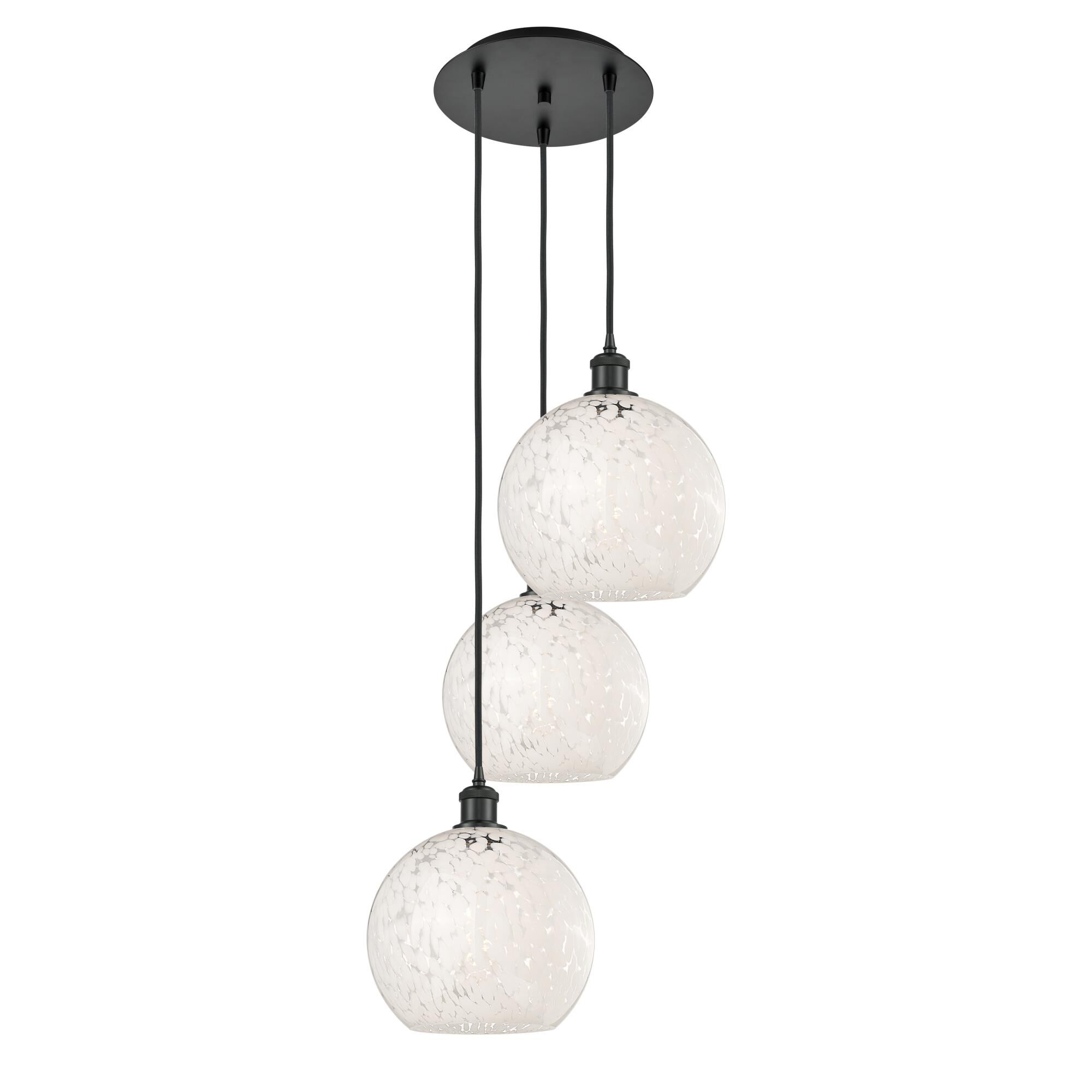 Bruno Marashlian White Mouchette 17 Inch Multi Light Pendant by Innovations Lighting