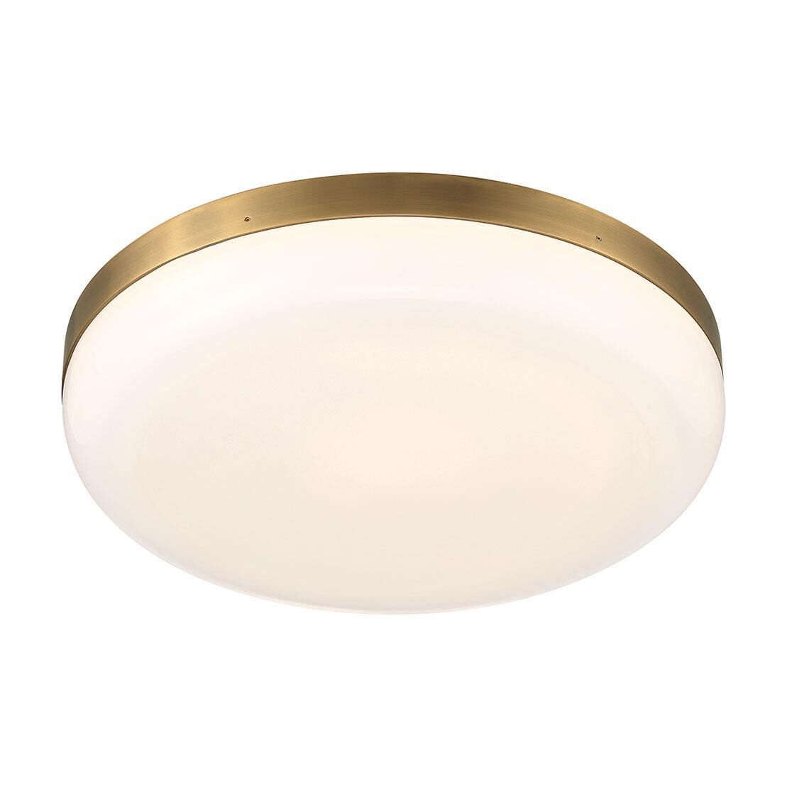 Shown in Antique Brass finish and White glass