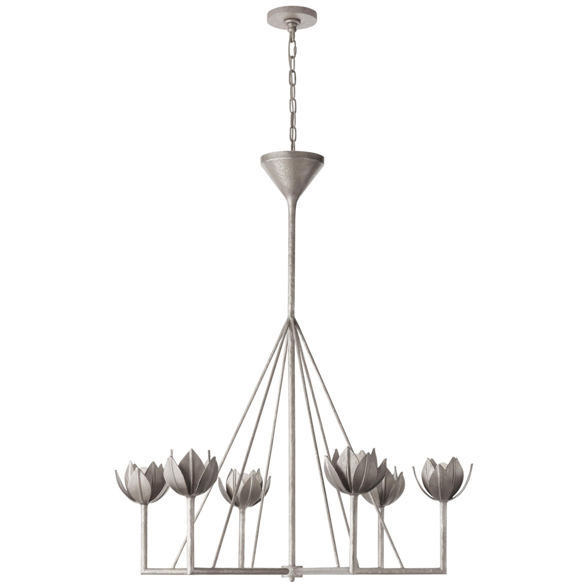 Shown in Burnished Silver Leaf finish and No Shade shade