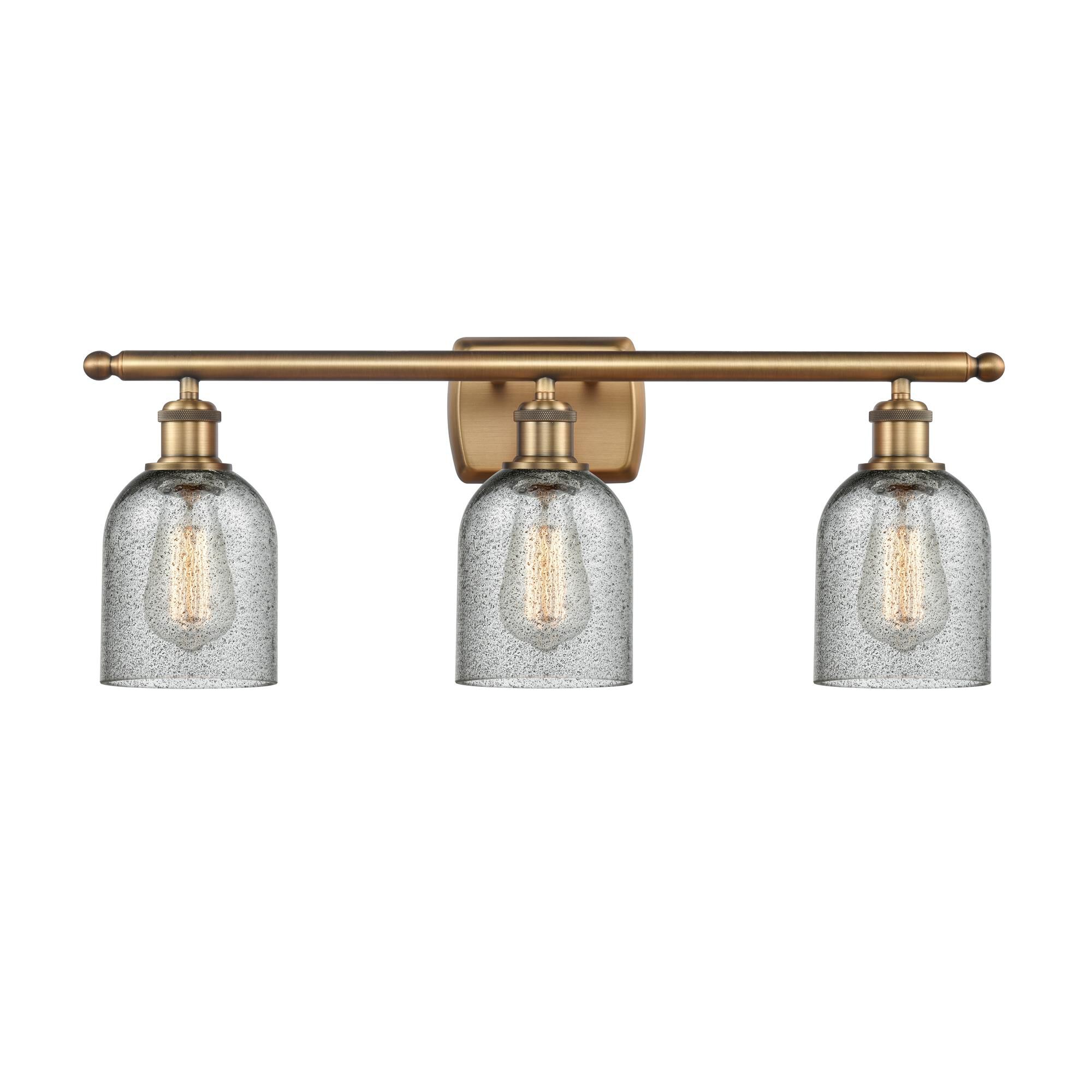 Shown in Brushed Brass finish and Charcoal glass