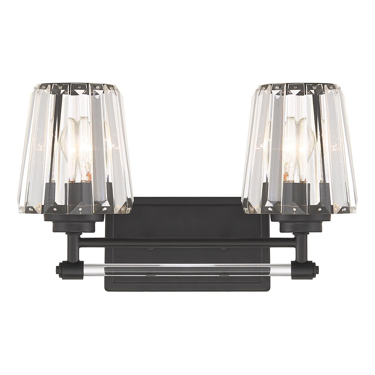 Shown in Matte Black finish and Clear crystal and Crystal shade