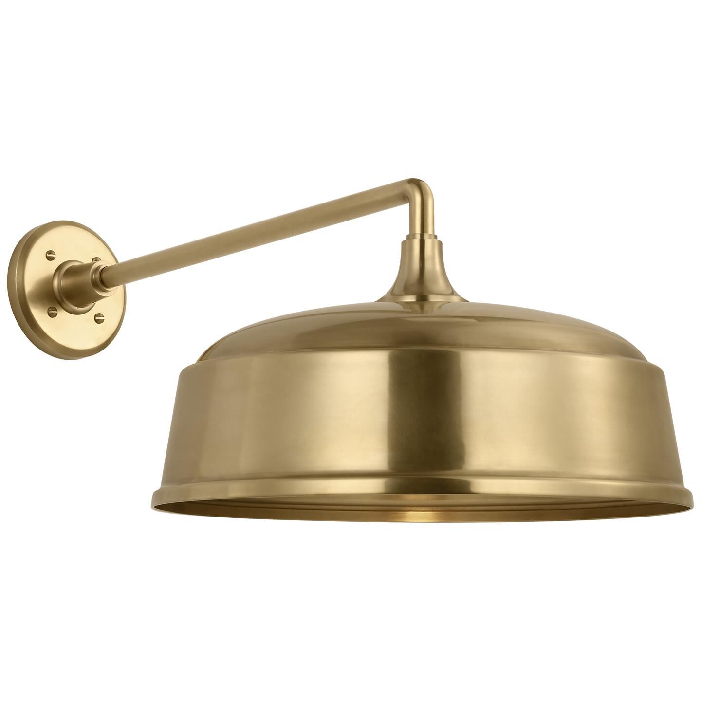 Shown in Hand-Rubbed Antique Brass finish and Gold shade