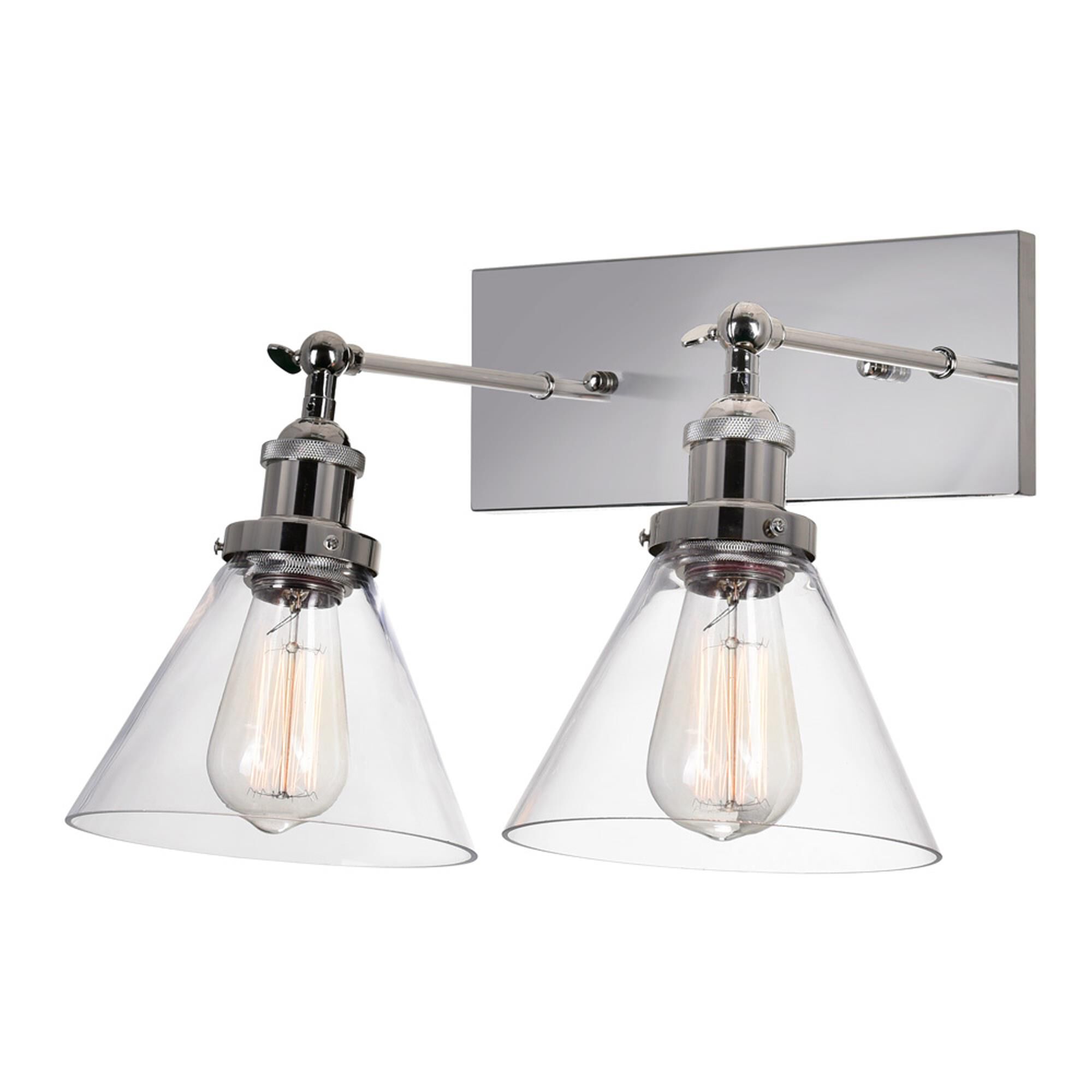 Shown in Polished Nickel finish and Clear shade