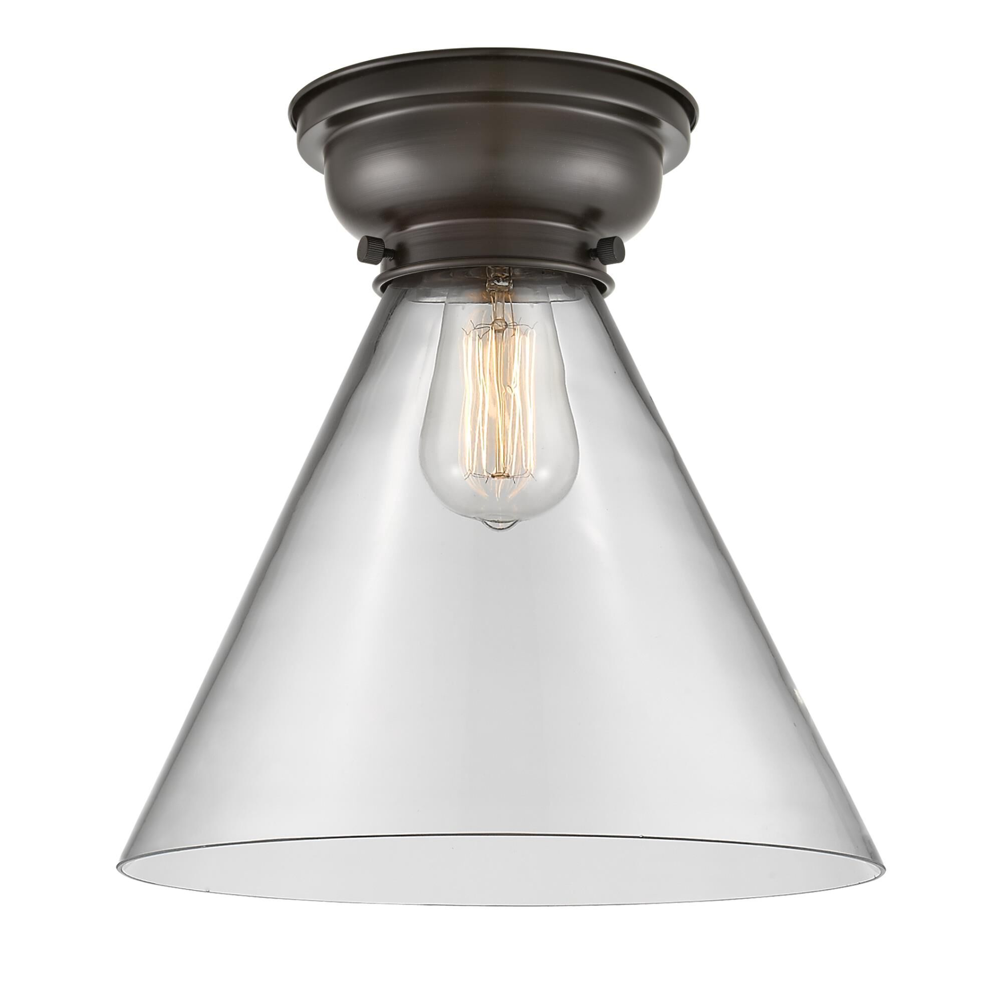 Shown in Oil Rubbed Bronze finish and Cone glass and Glass shade