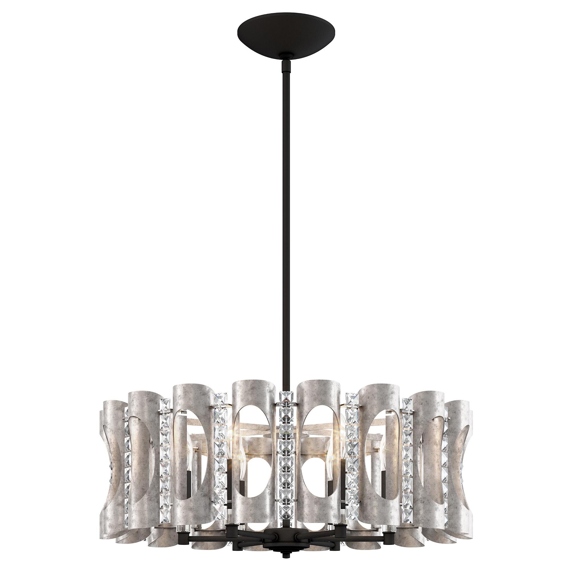 Shown in Antique Silver finish and Clear Optic crystal