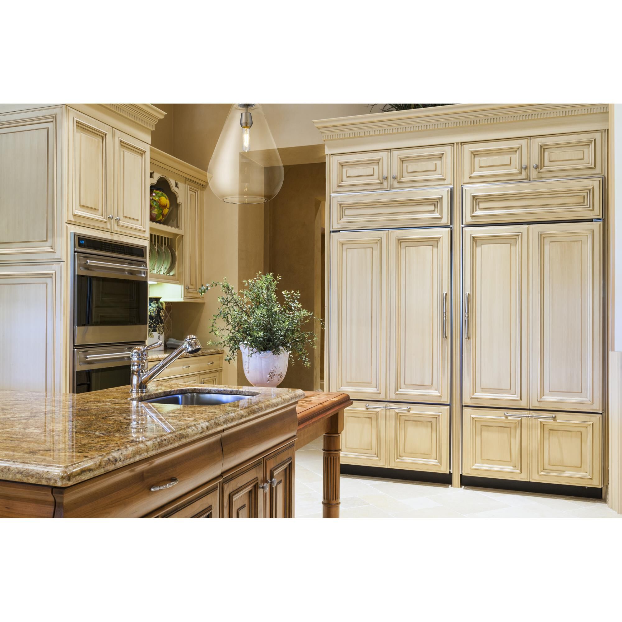 Shown in Brushed Nickel finish and Glass shade