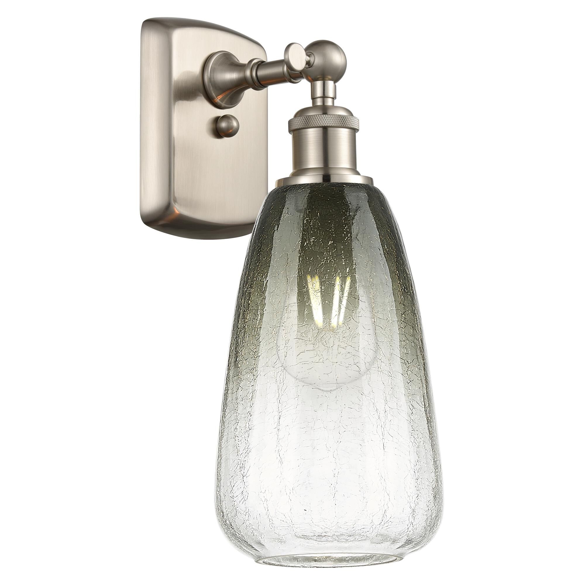 Shown in Brushed Satin Nickel finish and Slate glass