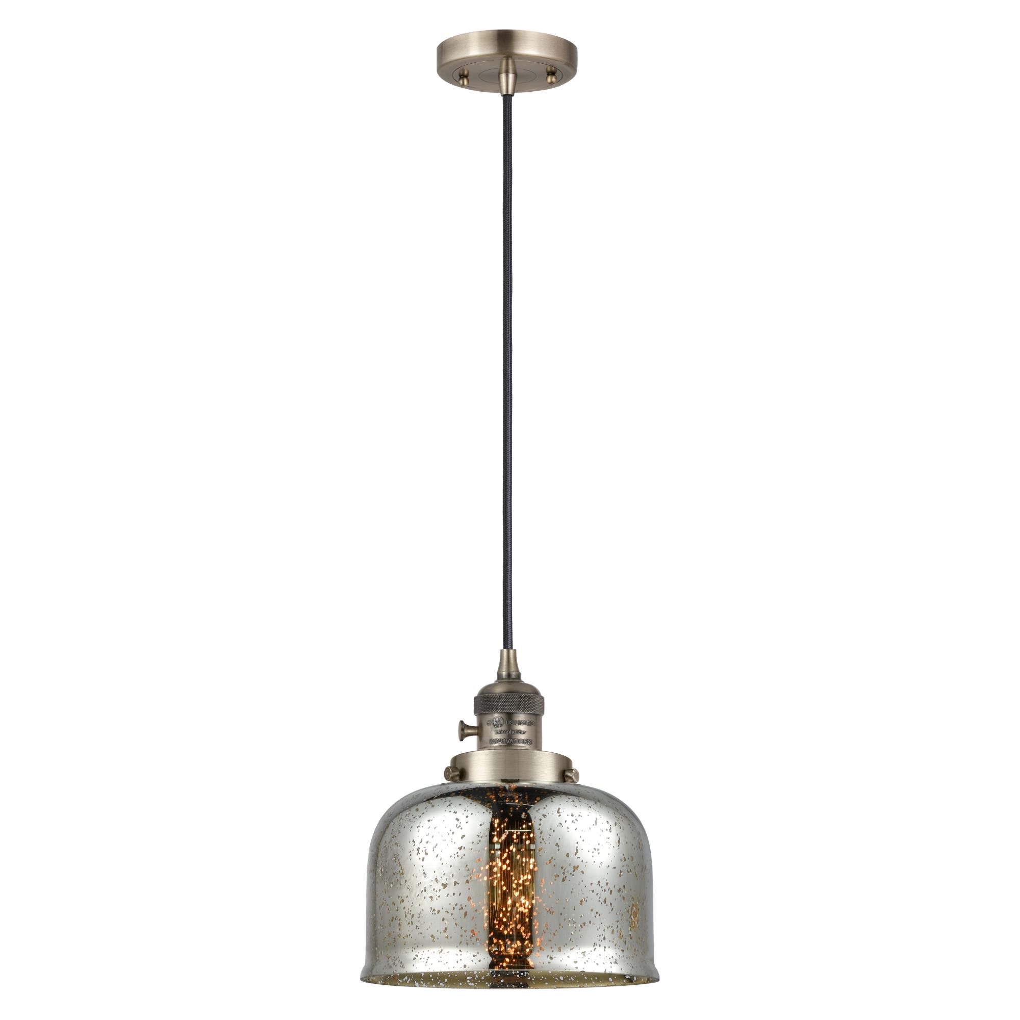 Shown in Antique Brass finish and Silver Plated Mercury glass