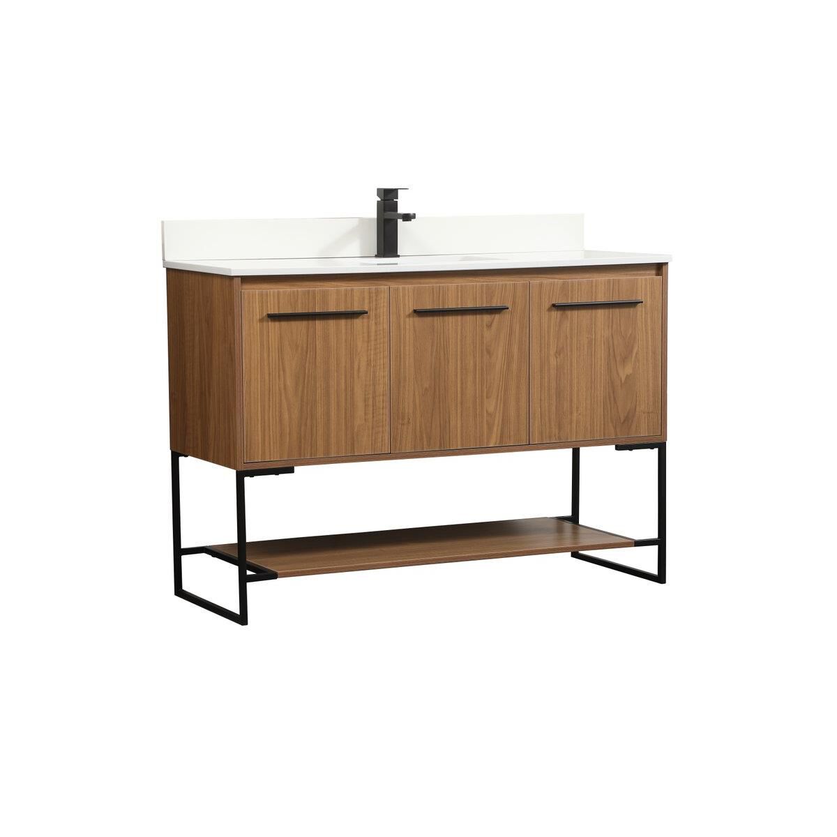 Shown in Walnut Brown finish and With Backsplash accent